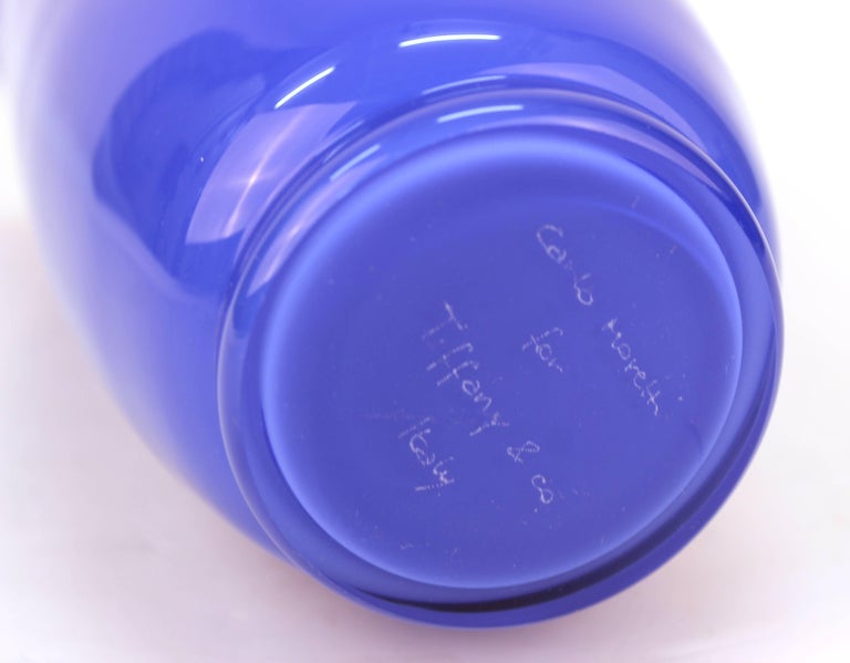 Carlo Moretti for Tiffany and Co. Vase in Violet Blue and Aqua