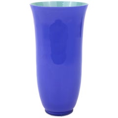 Vase Carlo Moretti for Tiffany & Co. en bleu violet et aqua avec signature