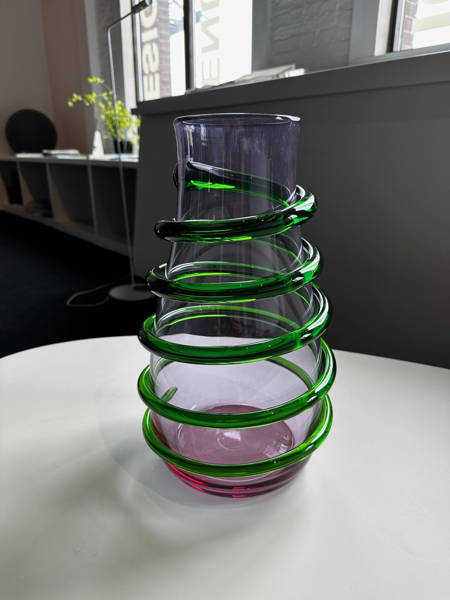 Contemporary Carlo Moretti Italian Glass Vase