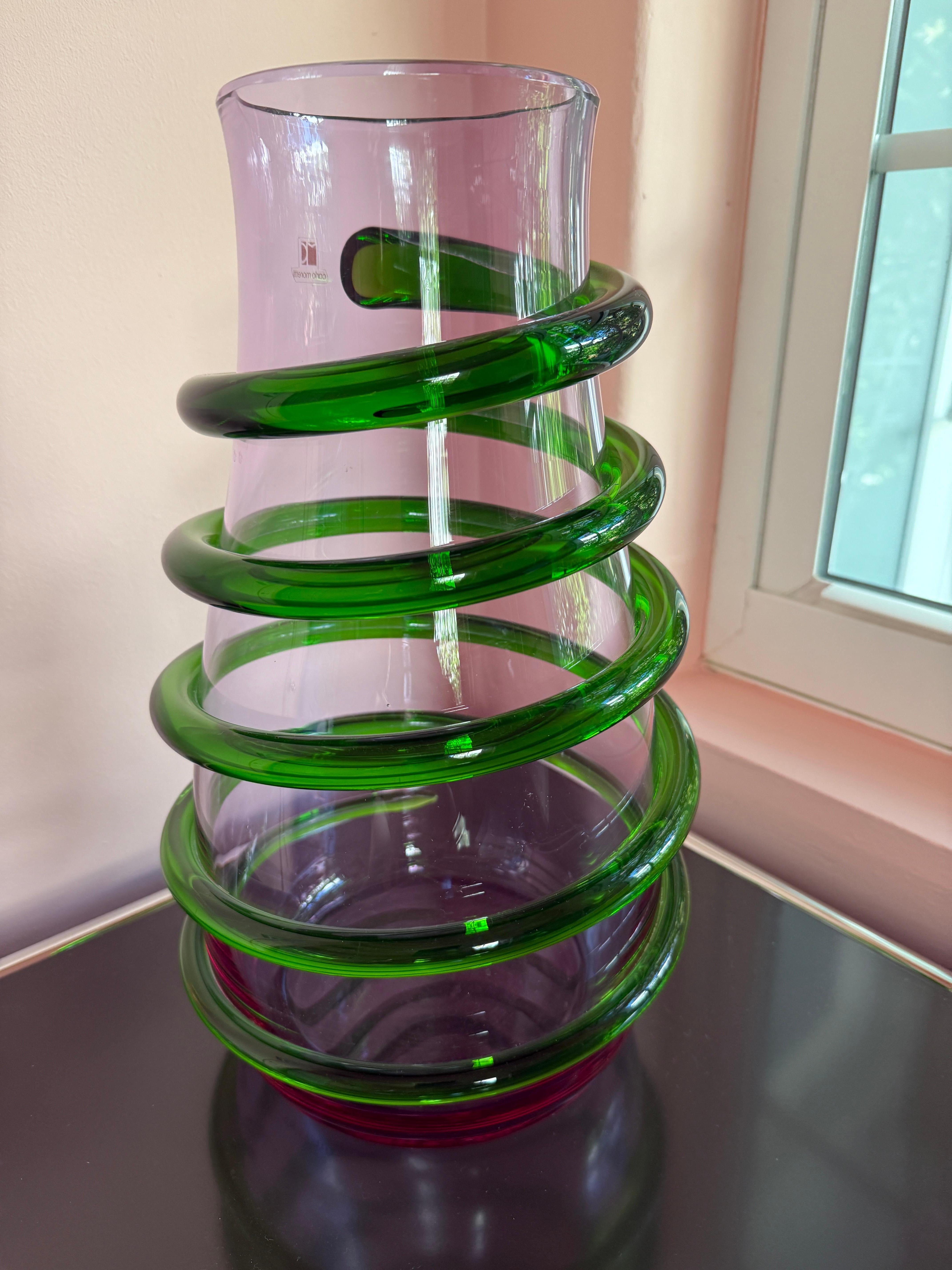 Vetro Vaso in vetro italiano Carlo Moretti in vendita