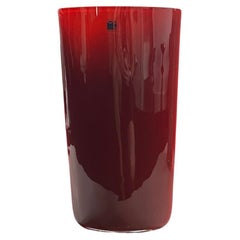 Carlo Moretti, Italienische Vase aus rotem Glas, auf Lager 