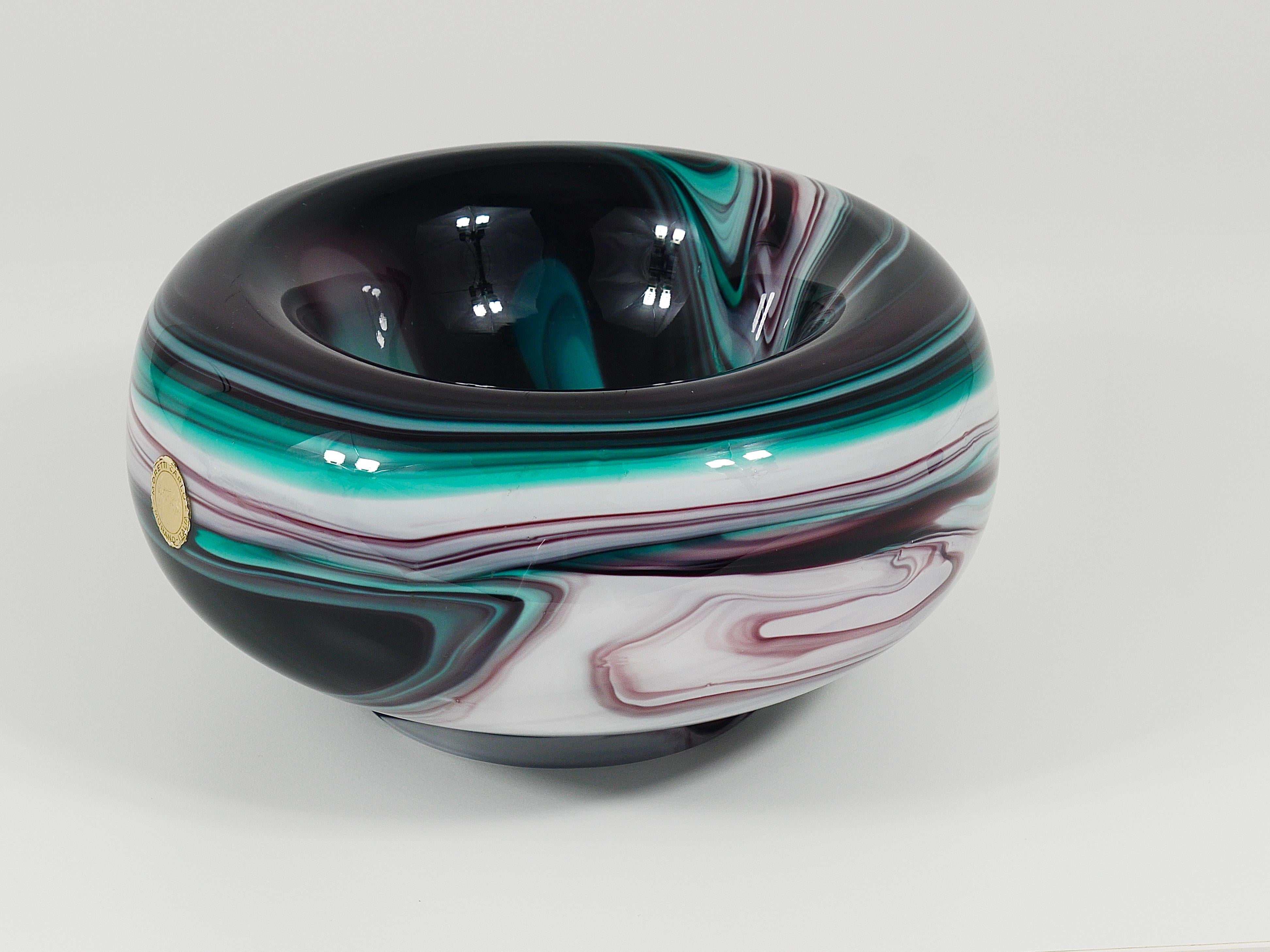 Carlo Moretti Gran cuenco de cristal de Murano Vide-Poche Bandeja de bolsillo, Italia, 1960 en venta 2