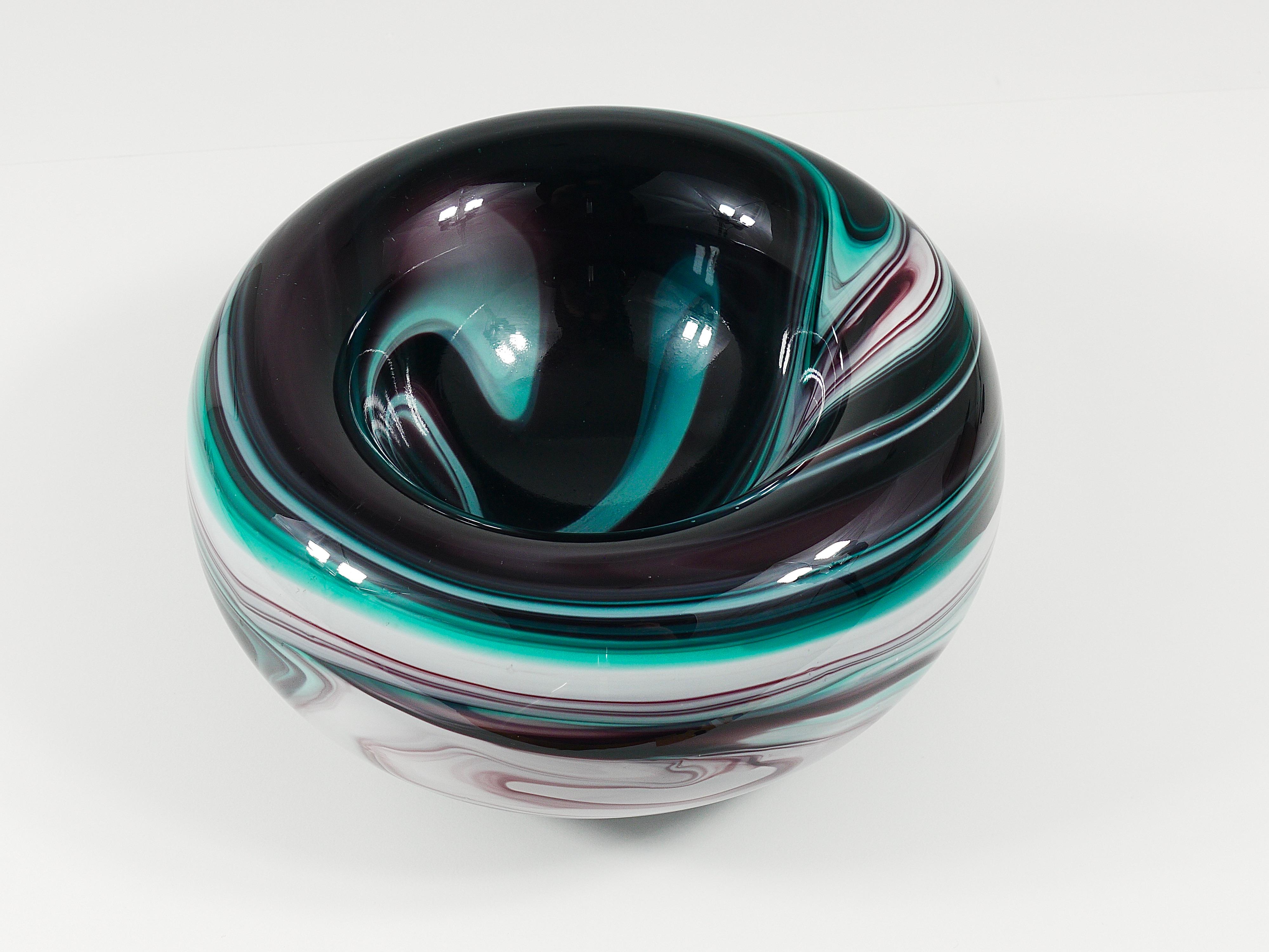 Carlo Moretti Gran cuenco de cristal de Murano Vide-Poche Bandeja de bolsillo, Italia, 1960 en venta 5