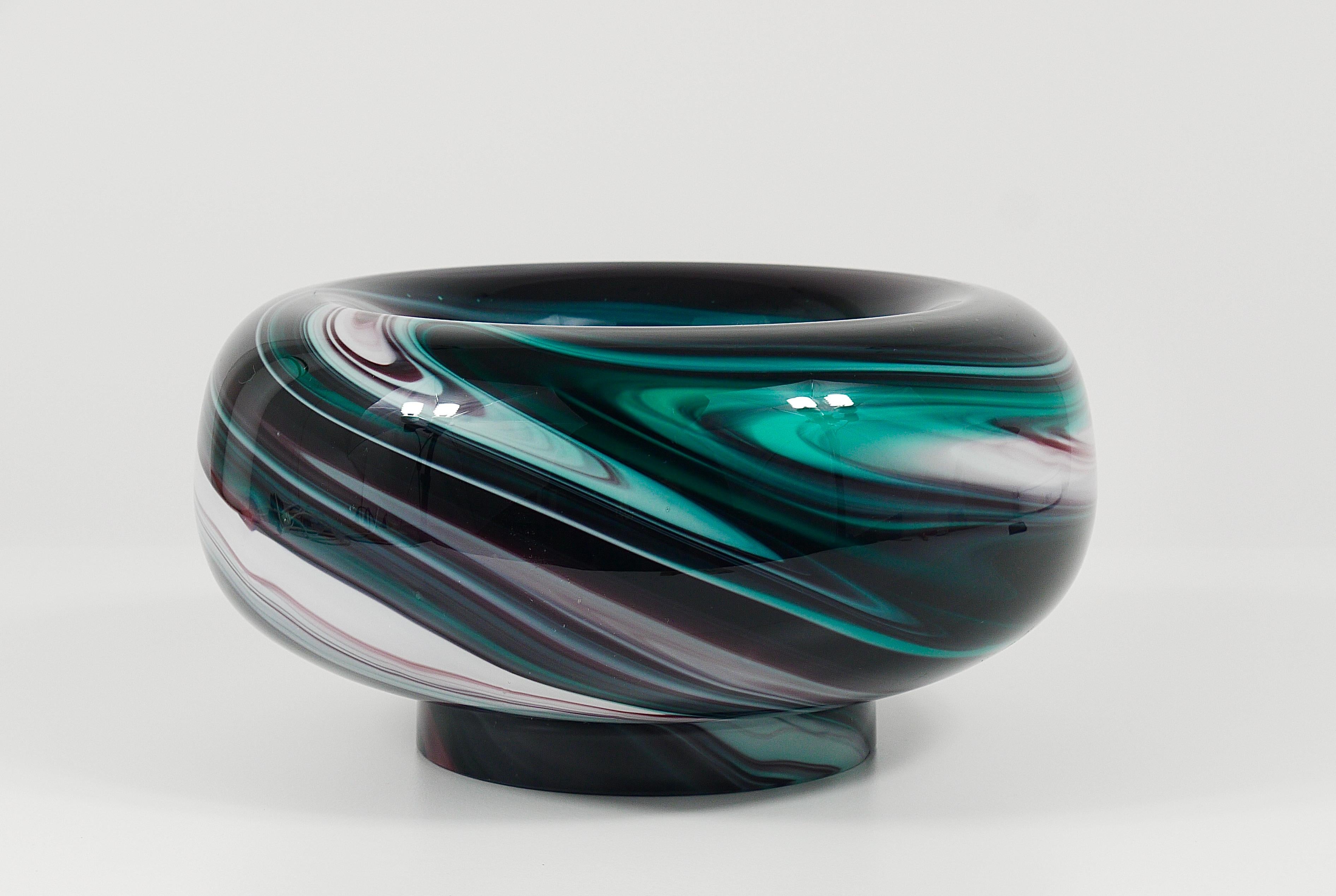 Carlo Moretti Gran cuenco de cristal de Murano Vide-Poche Bandeja de bolsillo, Italia, 1960 Vidrio en venta