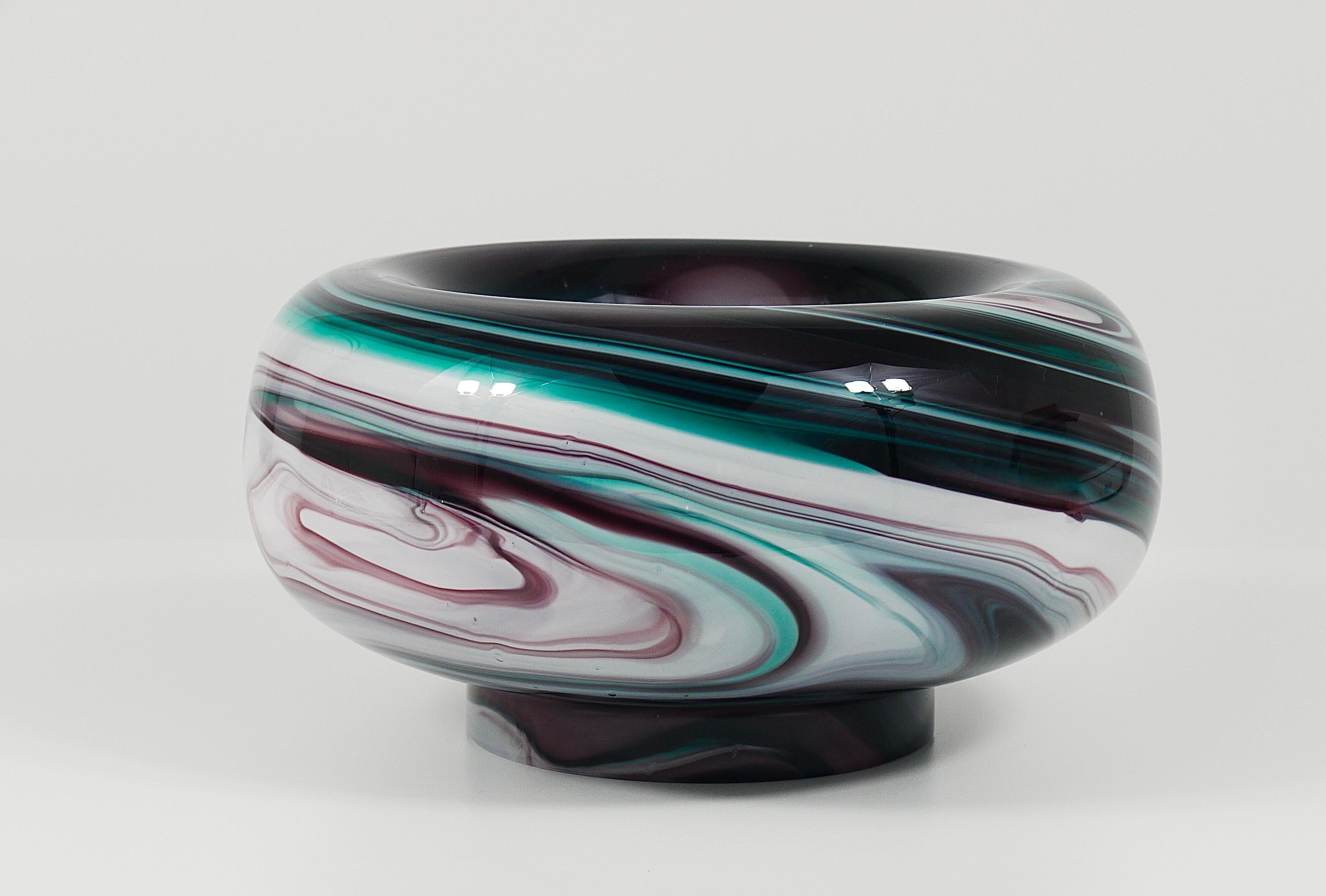 Carlo Moretti Gran cuenco de cristal de Murano Vide-Poche Bandeja de bolsillo, Italia, 1960 en venta 1