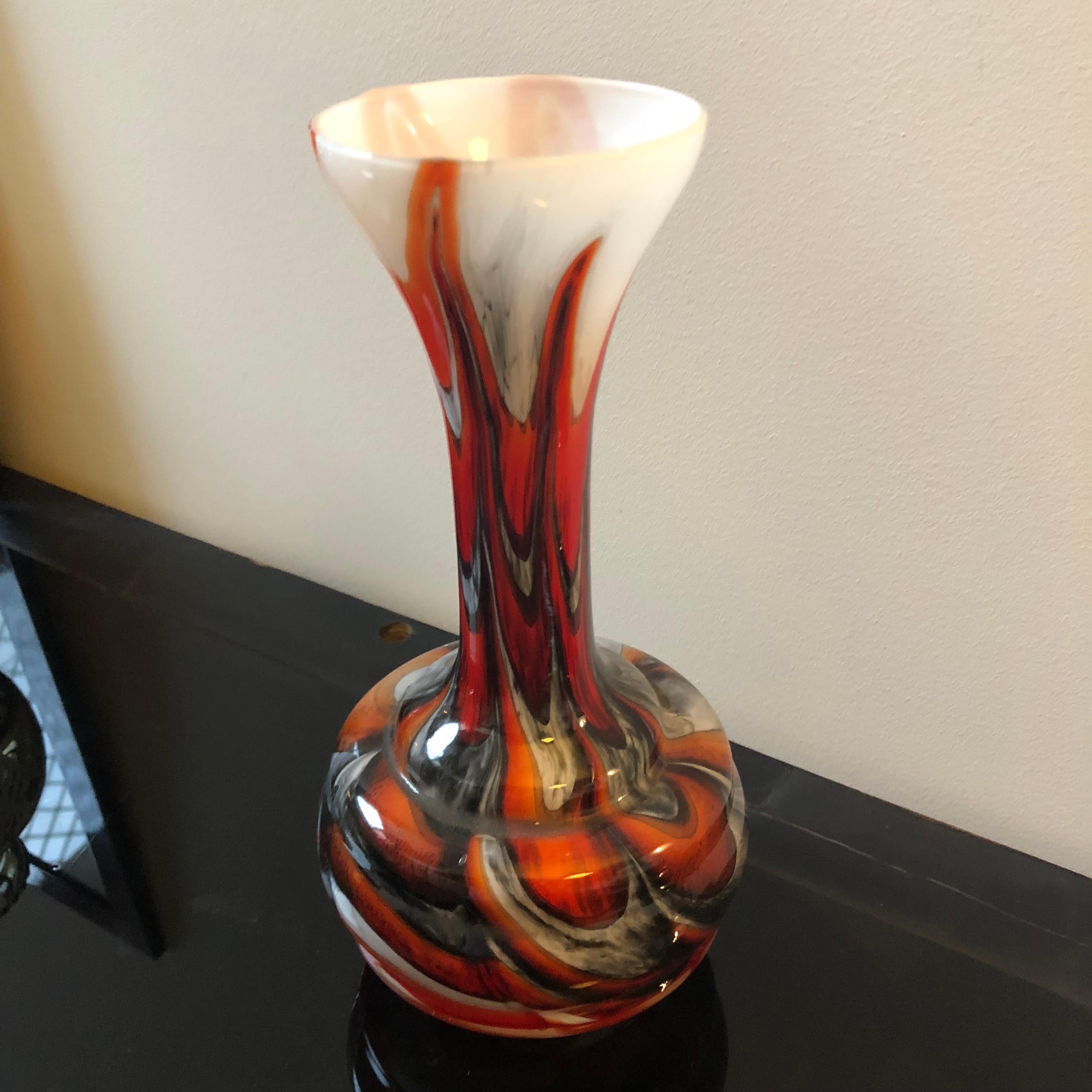 Carlo Moretti Mid-Century Modern Italian Murano Glass Vase circa 1970 1