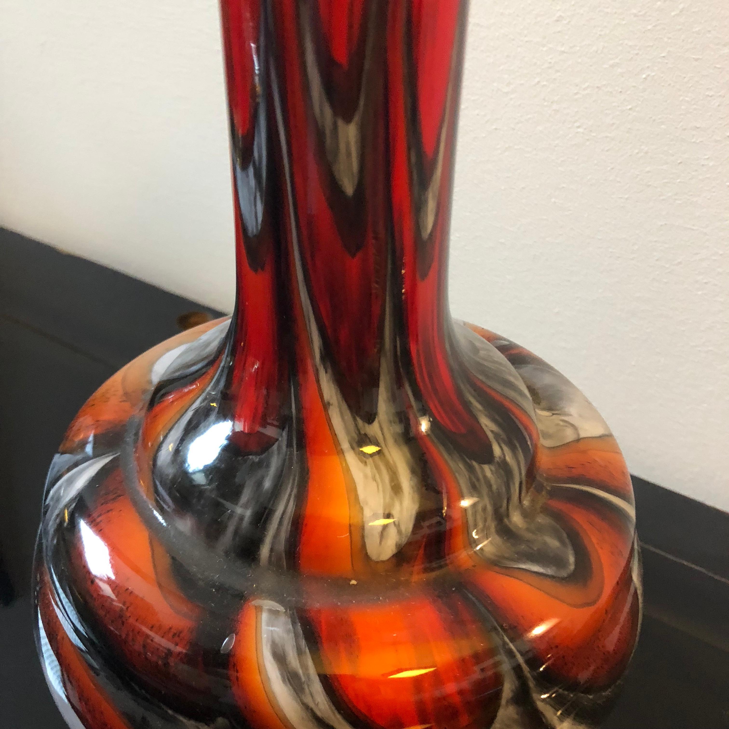 Carlo Moretti Mid-Century Modern Italian Murano Glass Vase circa 1970 2