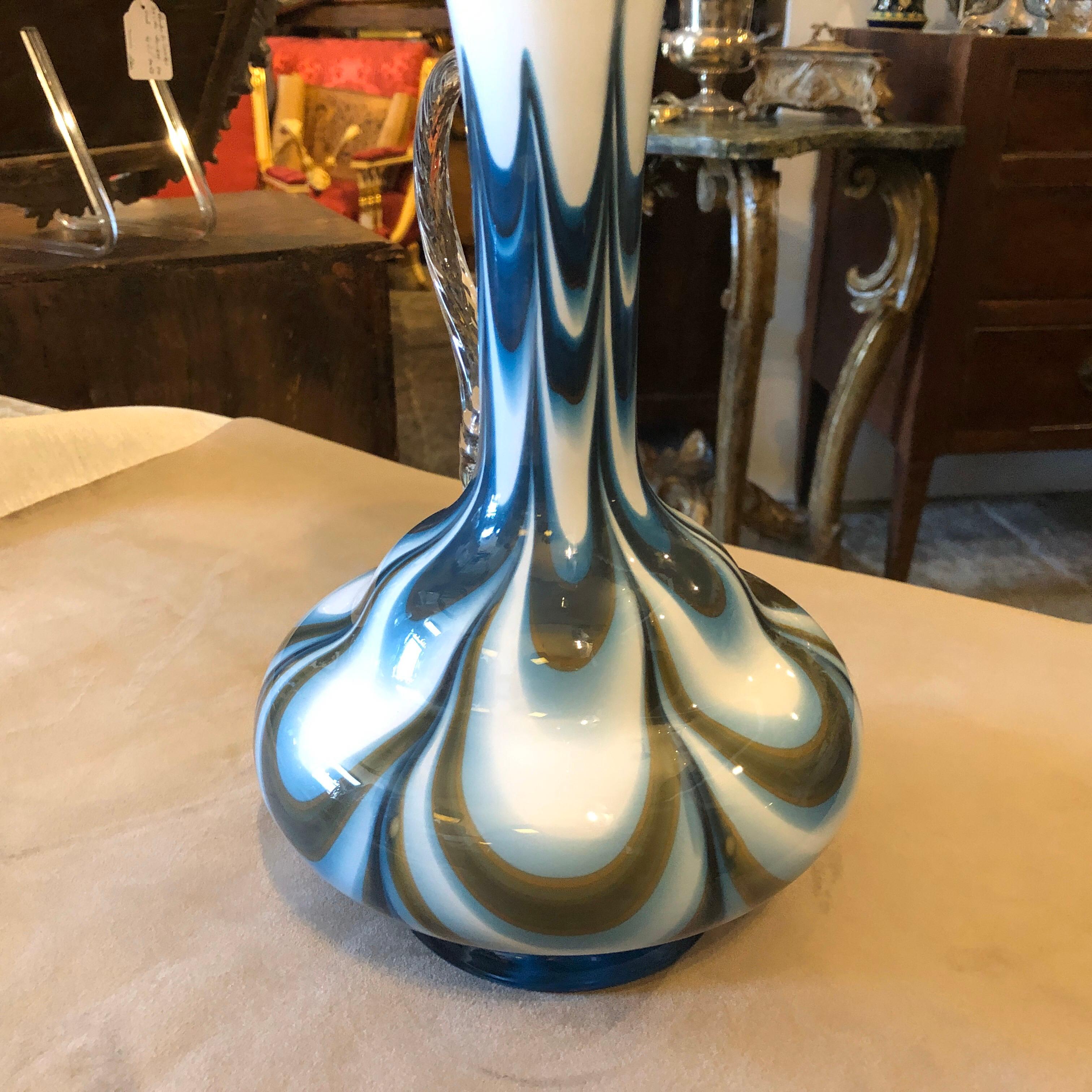 Hand-Crafted Carlo Moretti Mid-Century Modern Murano Glass Jug, circa 1970