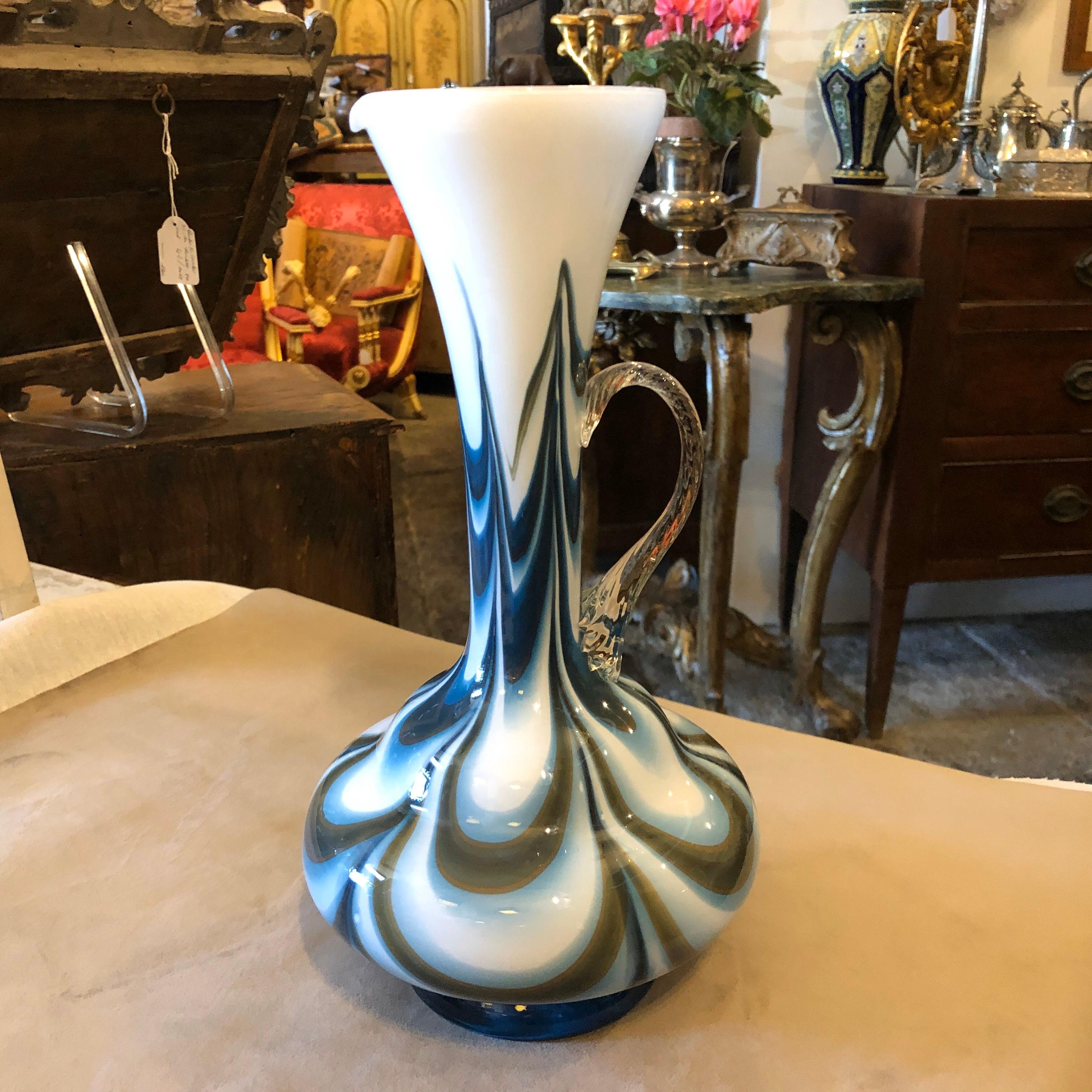 Carlo Moretti Mid-Century Modern Murano Glass Jug, circa 1970 1