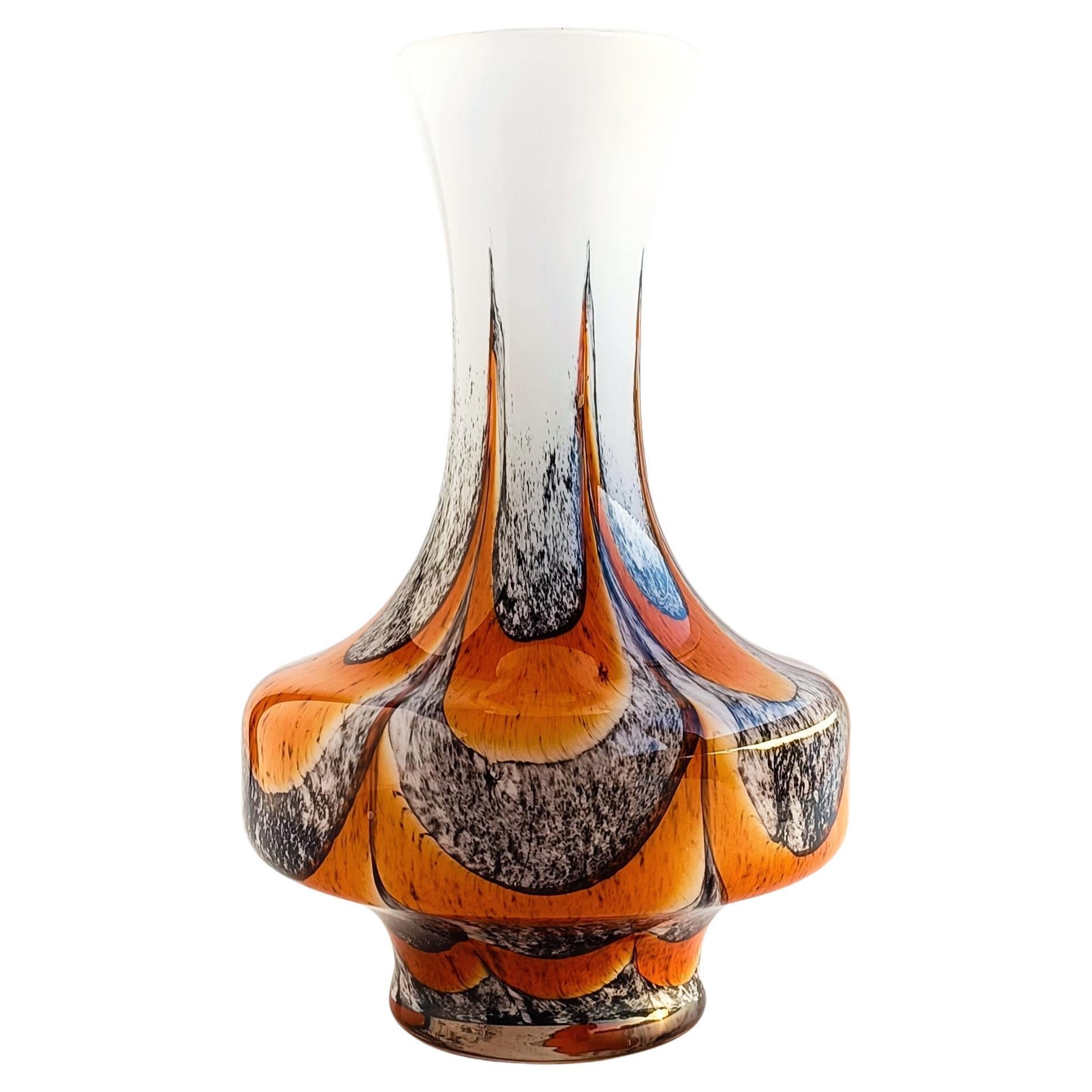 Vintage Mid Century Carlo Moretti Opaline Florence Glass Vase, Italy, 1960sVi