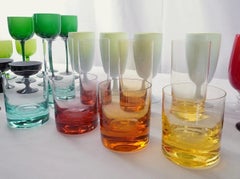 Carlo Moretti Set of Murano Colorful Barware Drinking Glass Set ~ 44pcs