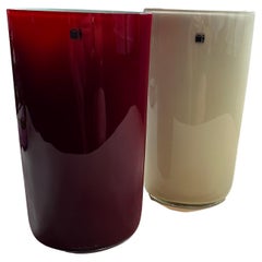Carlo Moretti Set of Two Italian Glass Vases in Stock 