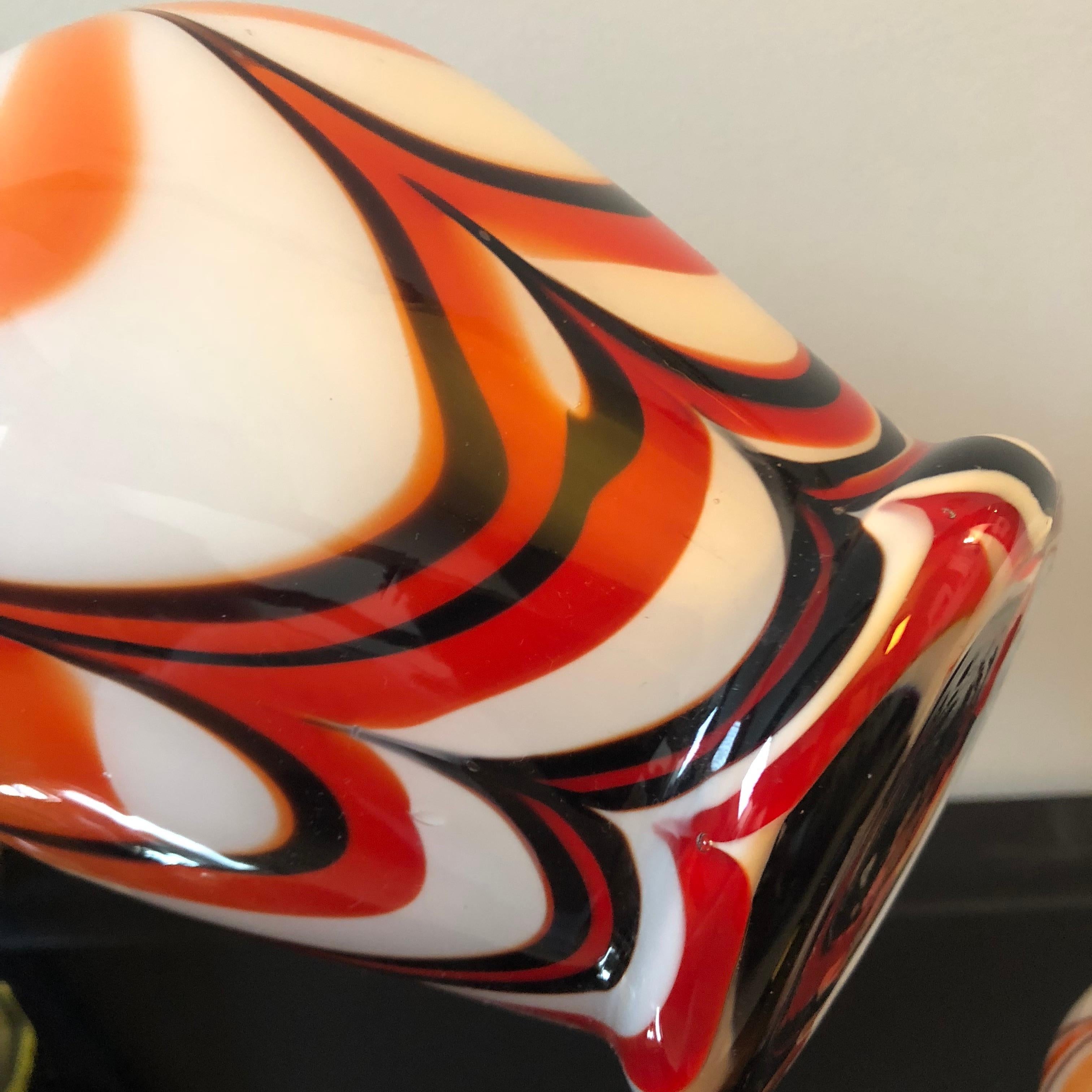 Carlo Moretti set of two Italian Murano Glass Vases for Opaline Florence 1970 4