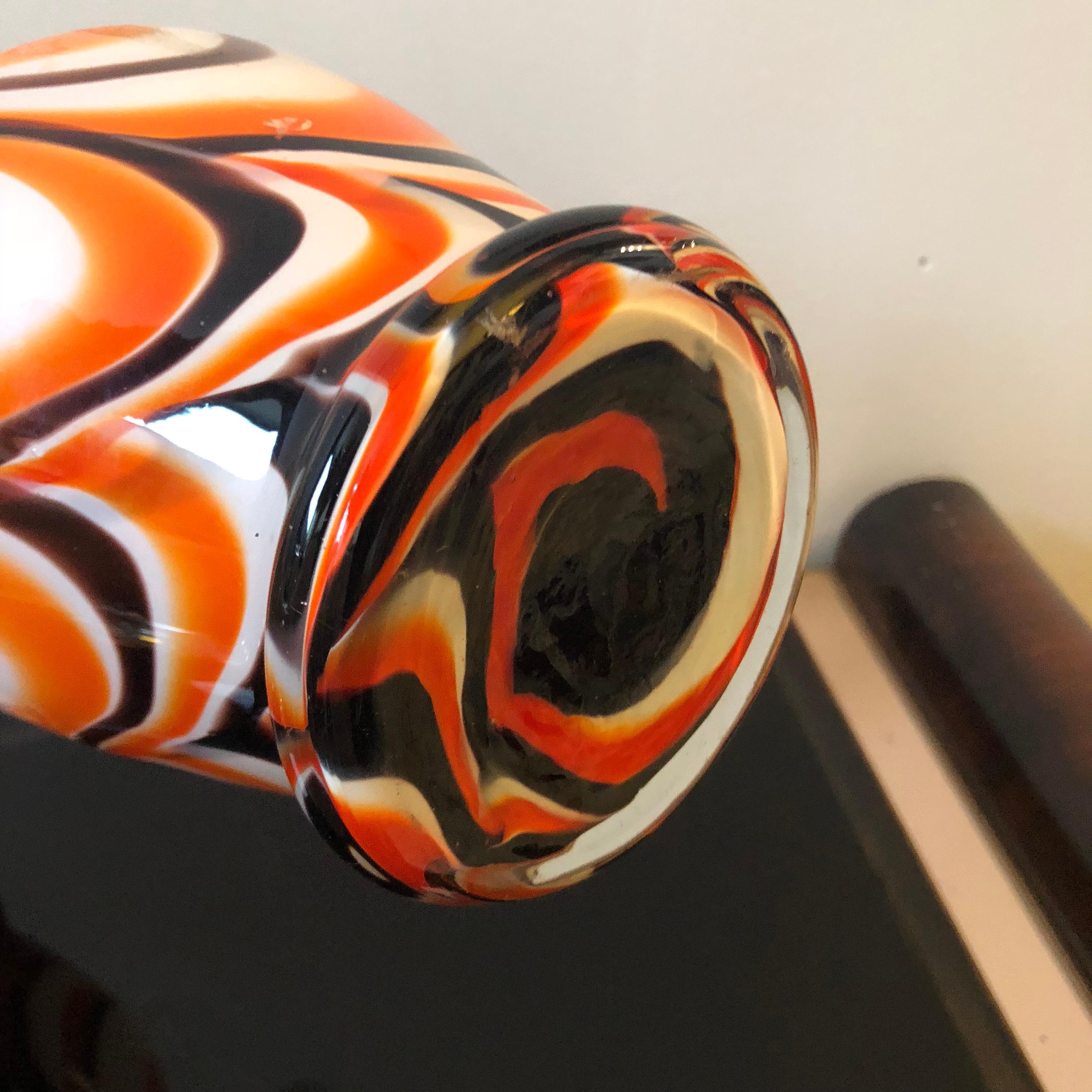 Carlo Moretti set of two Italian Murano Glass Vases for Opaline Florence 1970 5