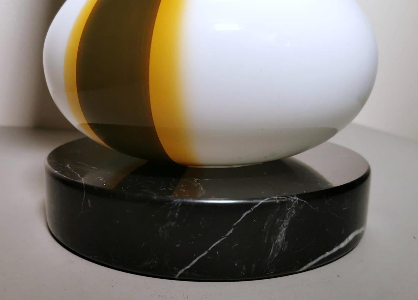 Carlo Moretti Style Italian Space Age Lamp in Murano Glass and Marble Base For Sale 5