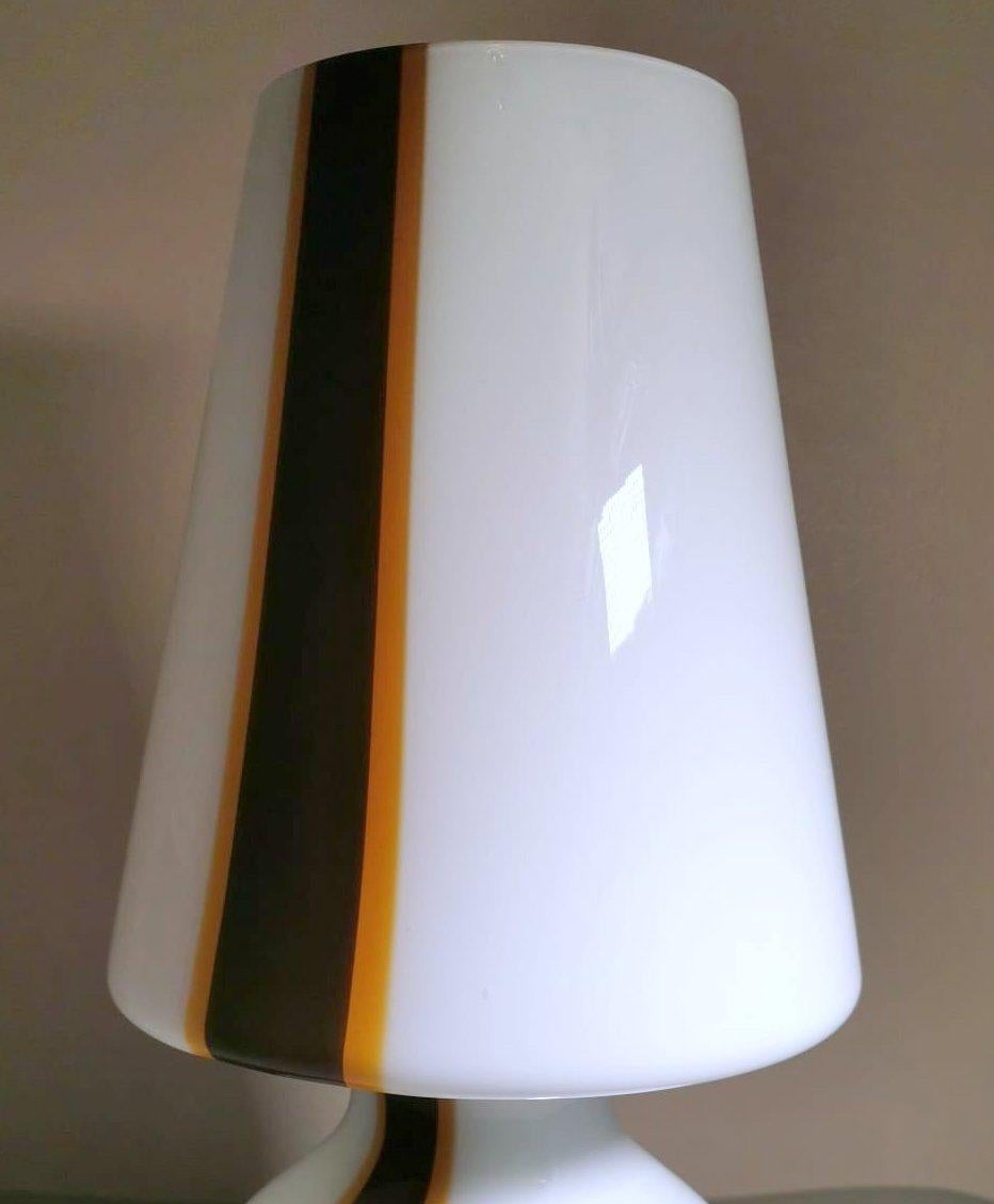 20th Century Carlo Moretti Style Italian Space Age Lamp in Murano Glass and Marble Base For Sale