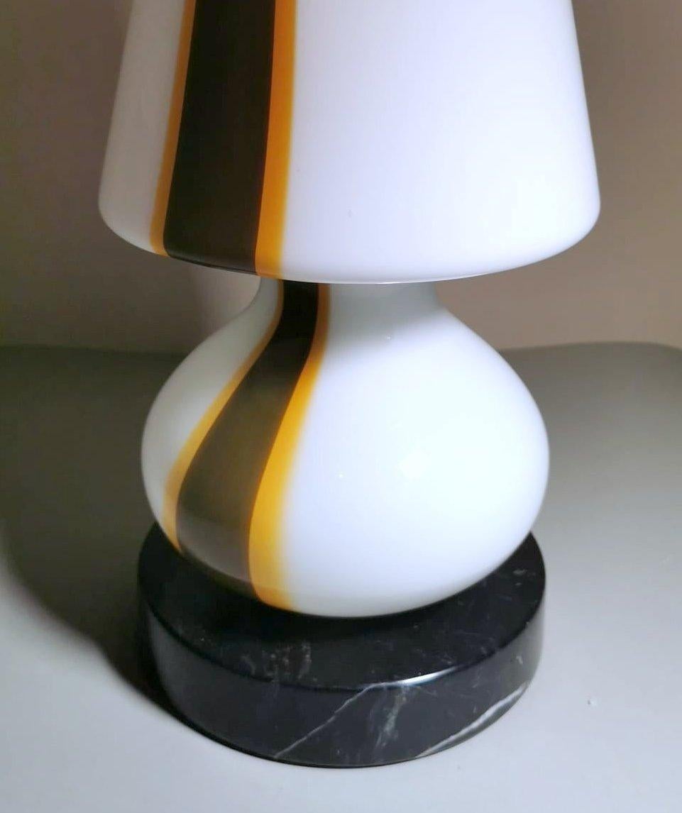 Carlo Moretti Style Italian Space Age Lamp in Murano Glass and Marble Base For Sale 3