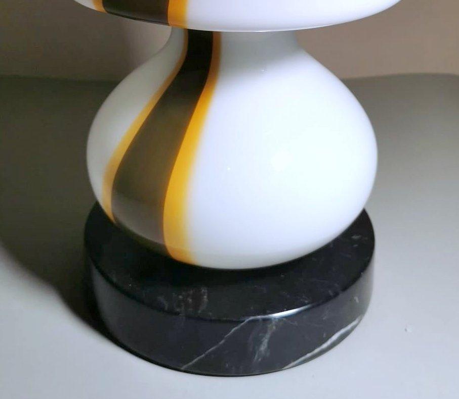 Carlo Moretti Style Italian Space Age Lamp in Murano Glass and Marble Base For Sale 4