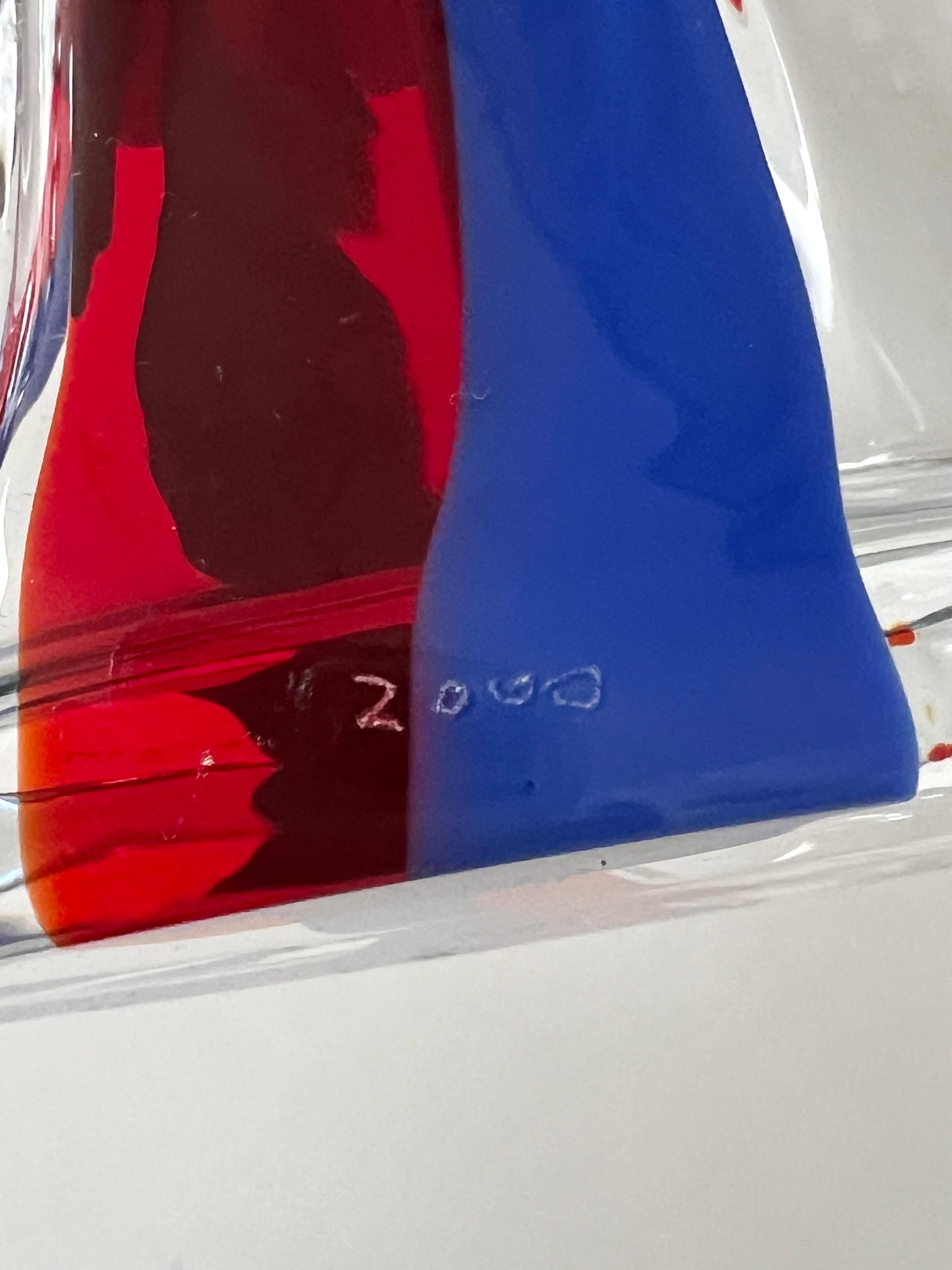 Carlo Moretti Tall Vase Blue Red For Sale 2