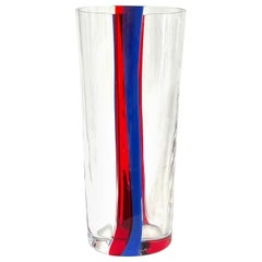 Carlo Moretti Große Vase in Blau und Rot