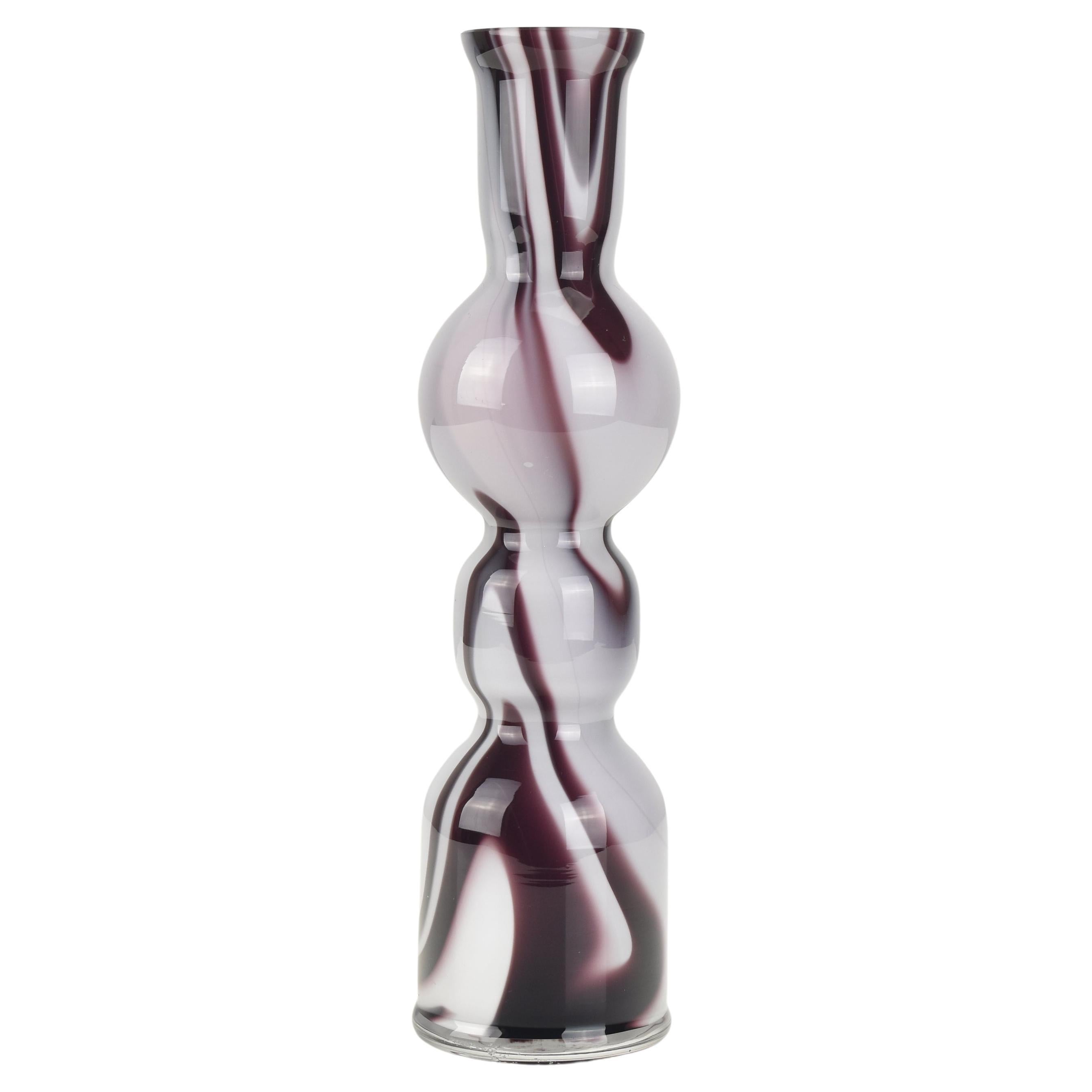 Carlo Moretti Vase Marbled Agate Glass Purple White Italian Studio Glass