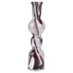 Carlo Moretti Vase Marbled Agate Glass Purple White Italian Studio Glass