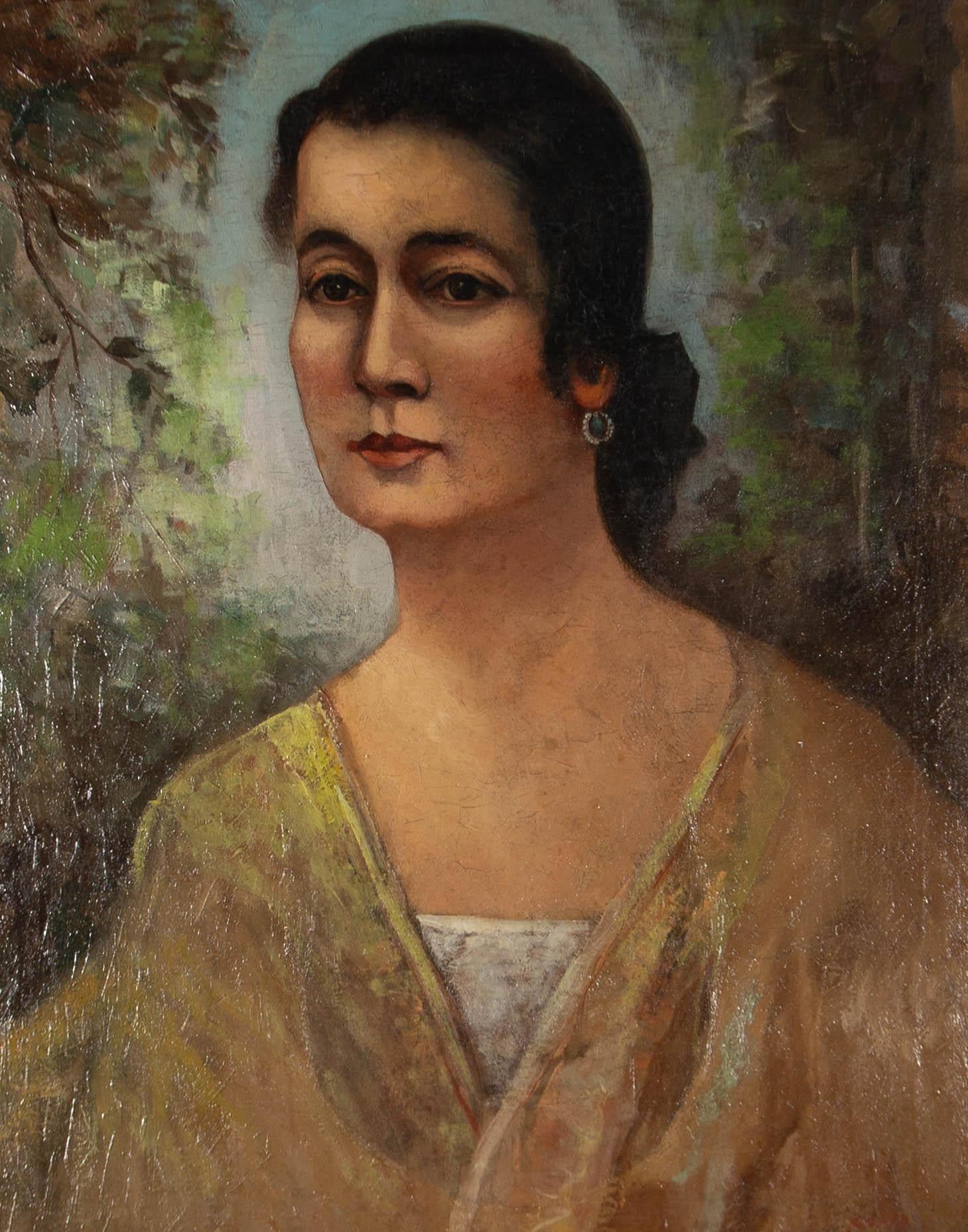 Carlo Nacci - 1929 Oil, Italian Beauty 1