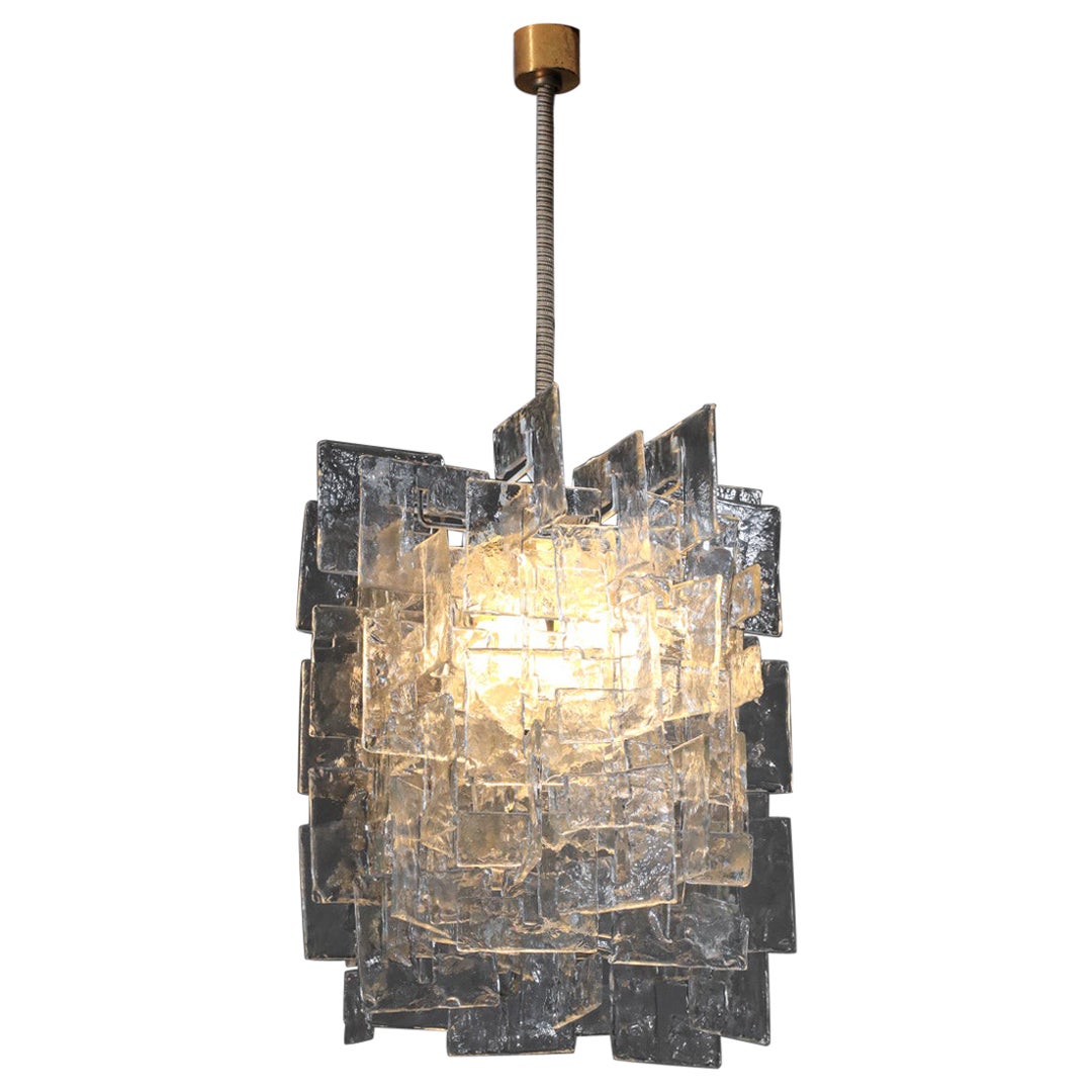 Lampadario in vetro italiano anni '60 di Carlo Nason per Mazzega