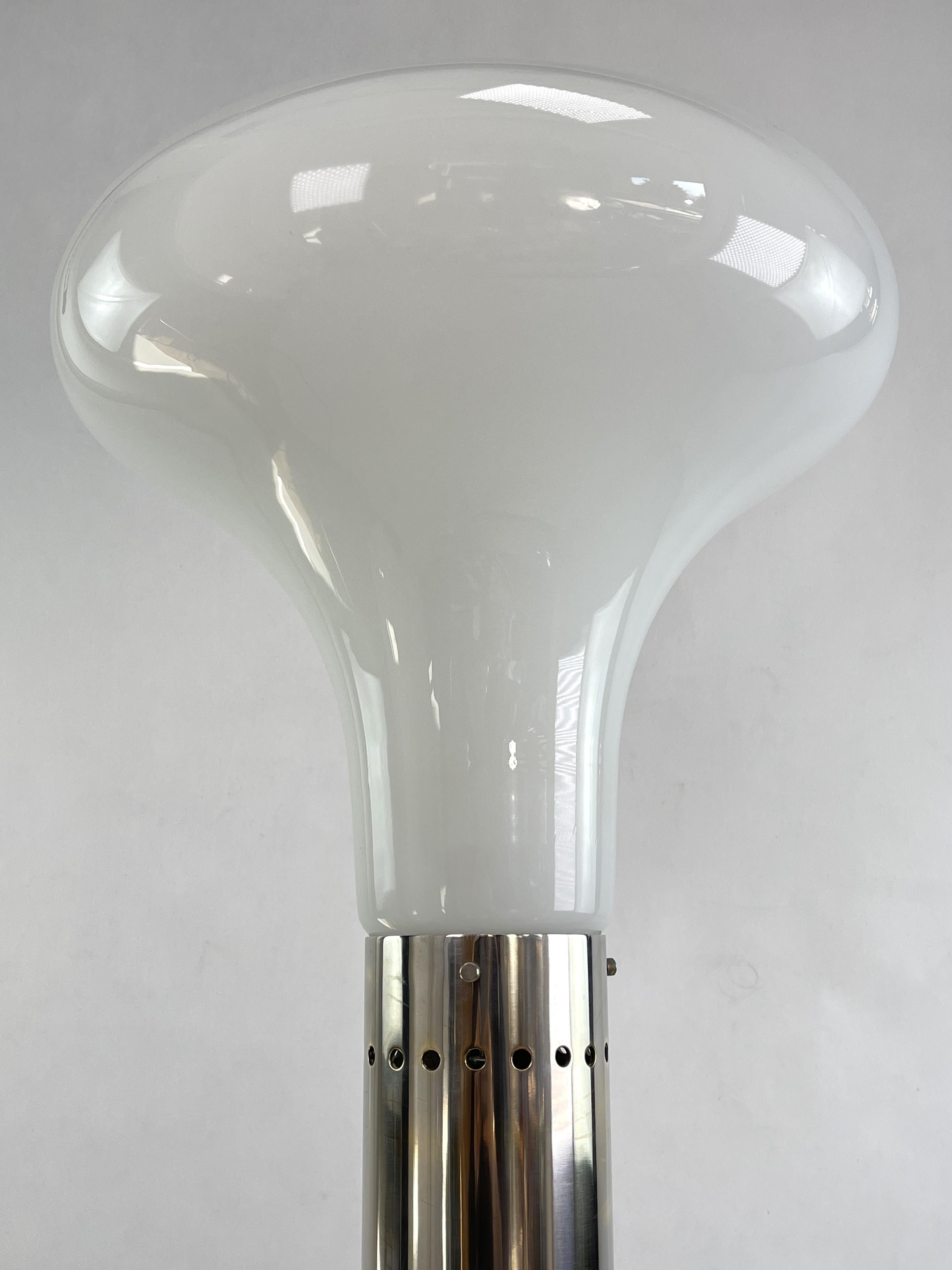 Italian Carlo Nason, A. V. Mazzega, LT 220 Floor Lamp, Glass, Chrome, 1960s