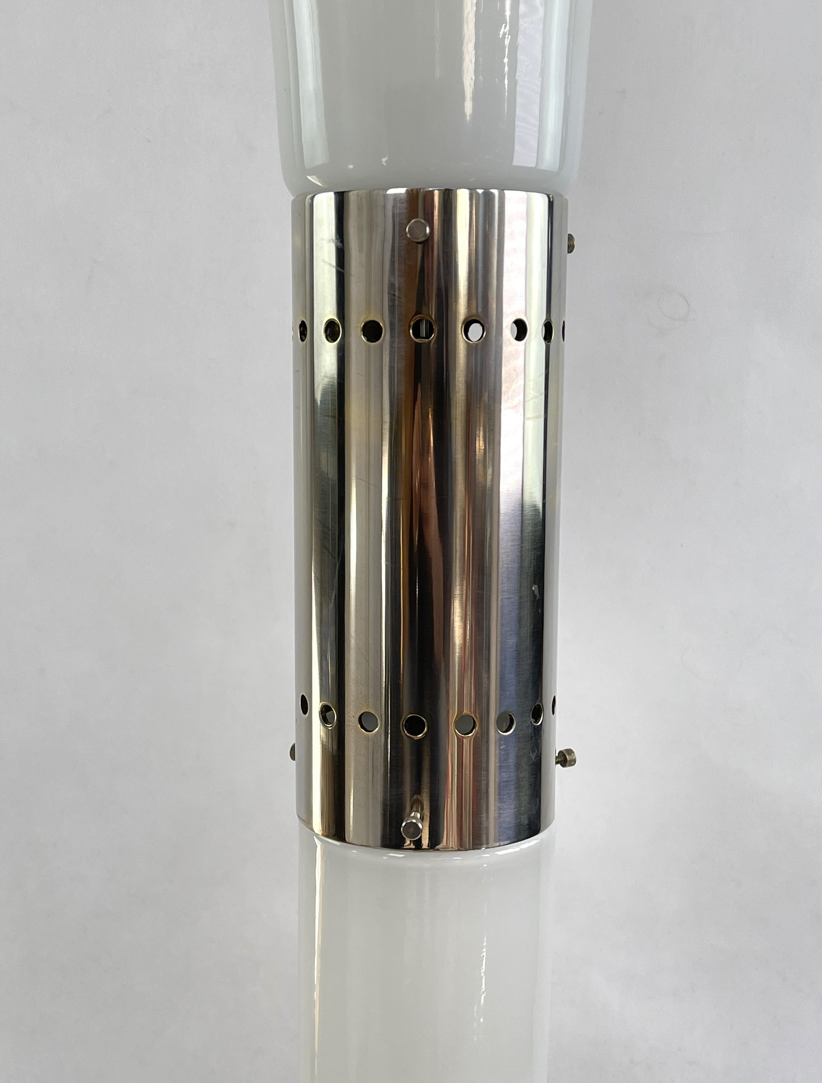 Carlo Nason, A. V. Mazzega, LT 220 Floor Lamp, Glass, Chrome, 1960s In Good Condition In Bingen am Rhein, RP