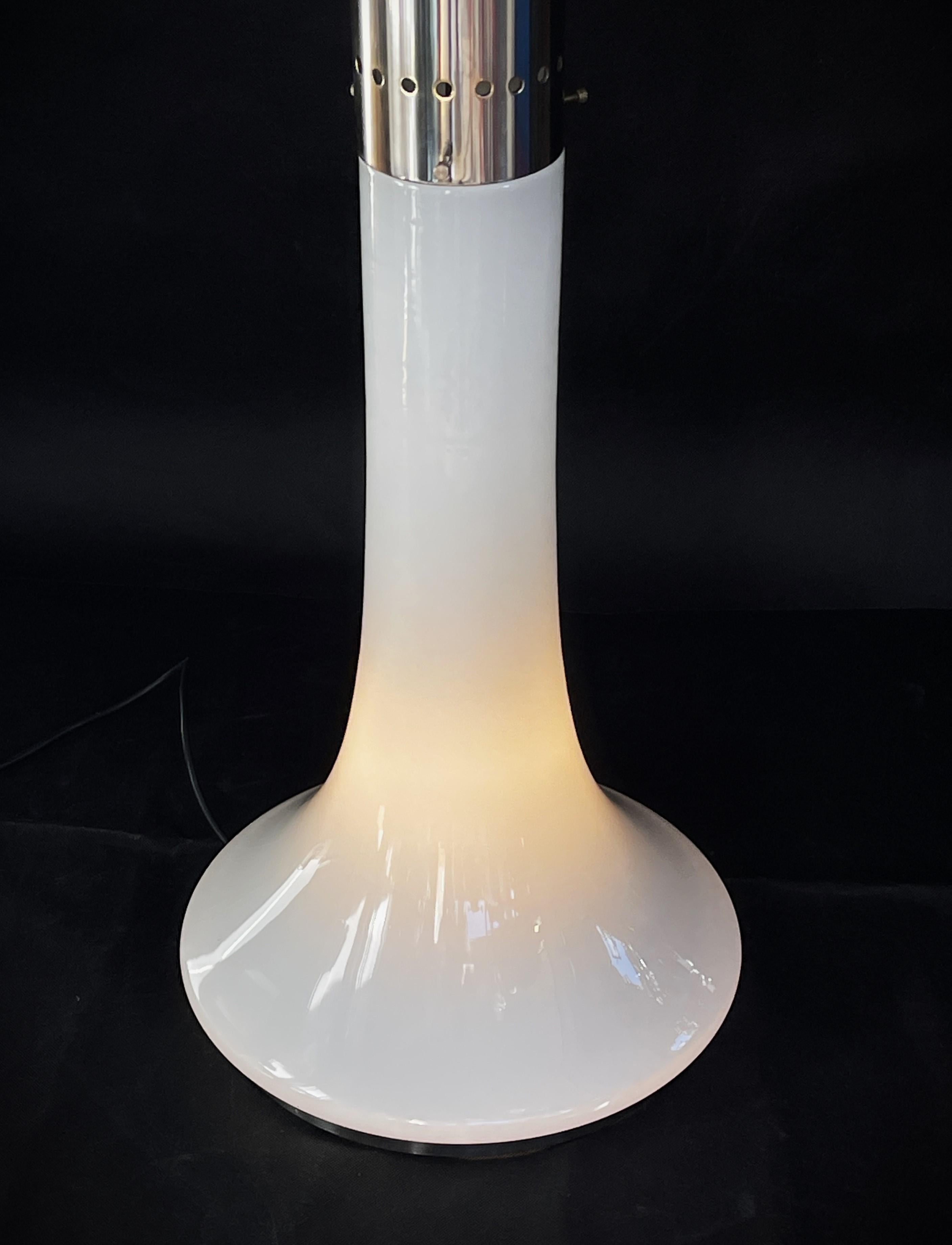 Blown Glass Carlo Nason, A. V. Mazzega, LT 220 Floor Lamp, Glass, Chrome, 1960s