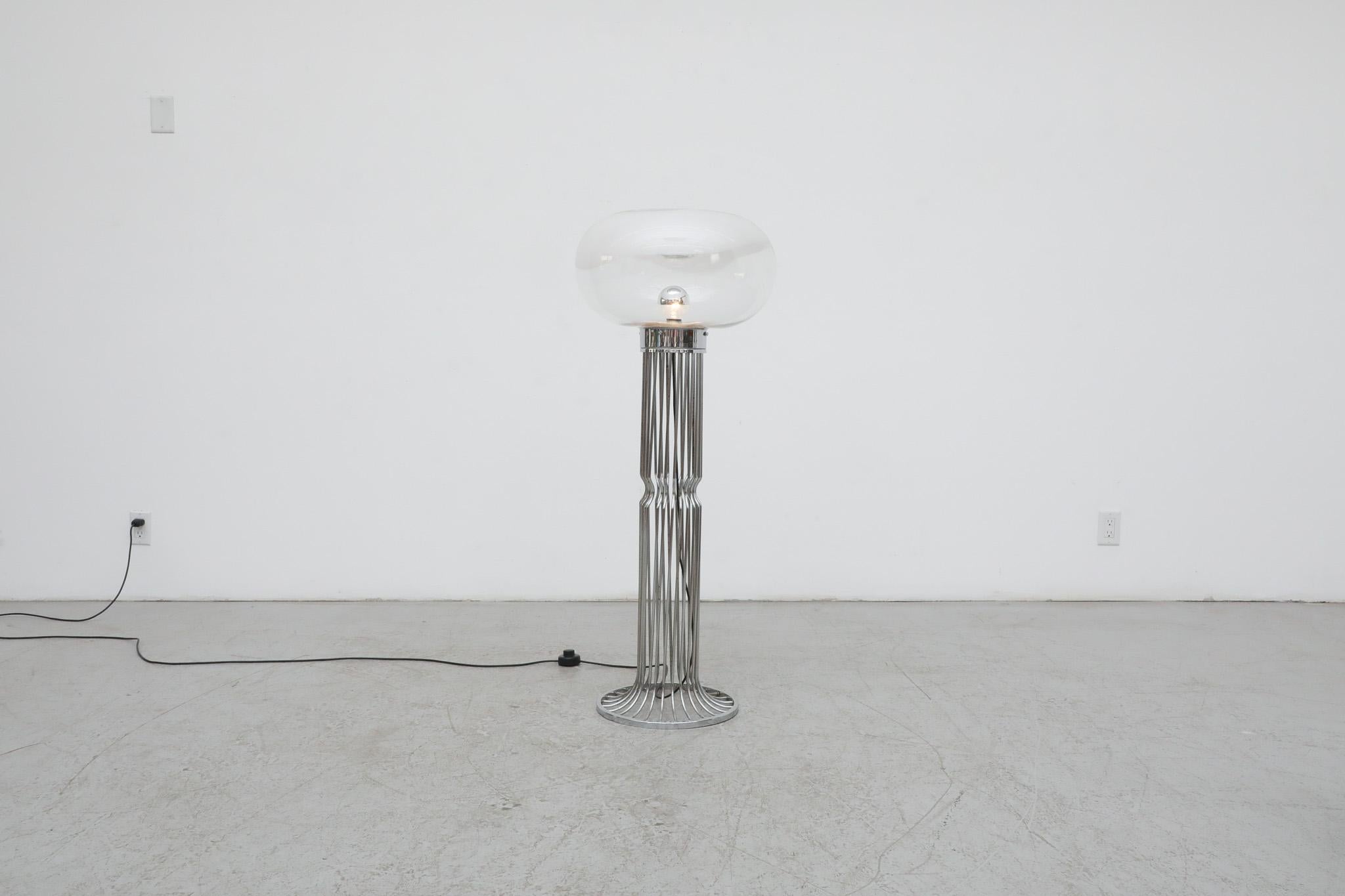 Mid-Century Modern Carlo Nason (attr) Blown Glass Mushroom floor lamp For Sale