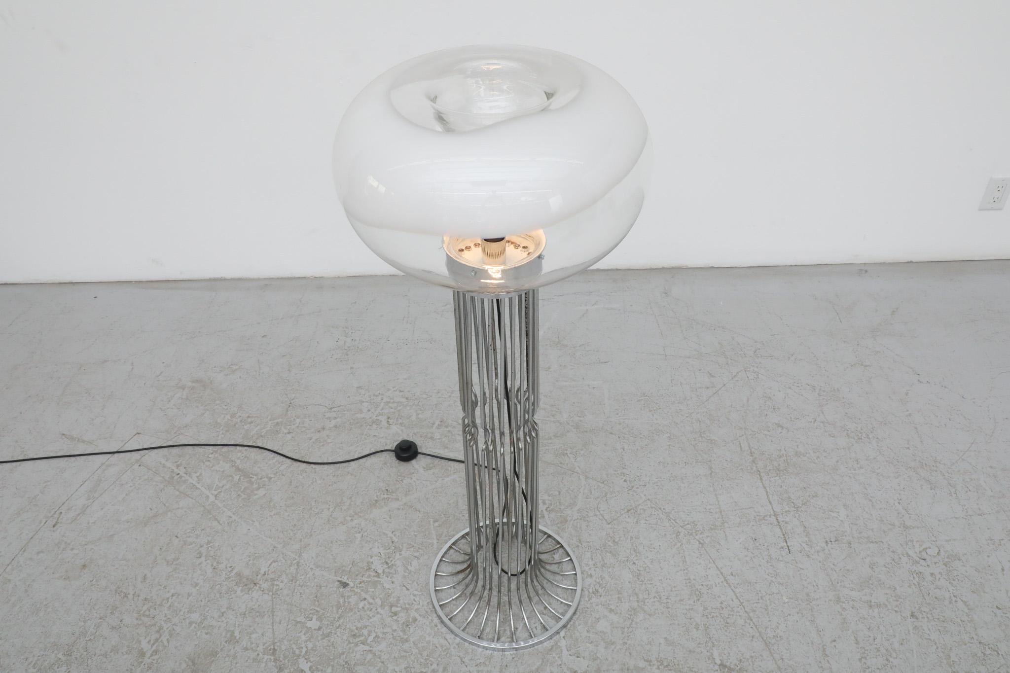 Carlo Nason (attr) Blown Glass Mushroom floor lamp In Good Condition For Sale In Los Angeles, CA