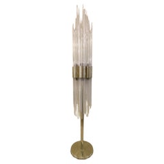 Floor Lamp Attributed to Carlo Nason 1960s Brass and Fountain of Glass Strands