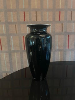 Carlo Nason baluster vase Black/White Murano