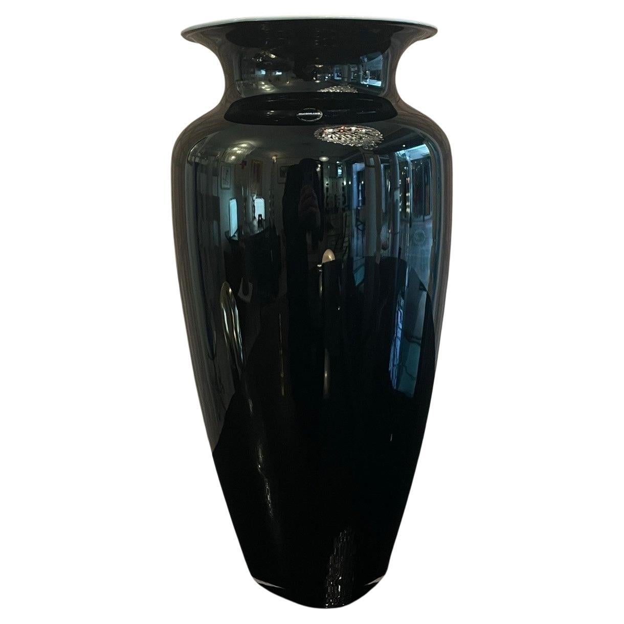 Carlo Nason vaso a balaustro Black/White Murano in vendita