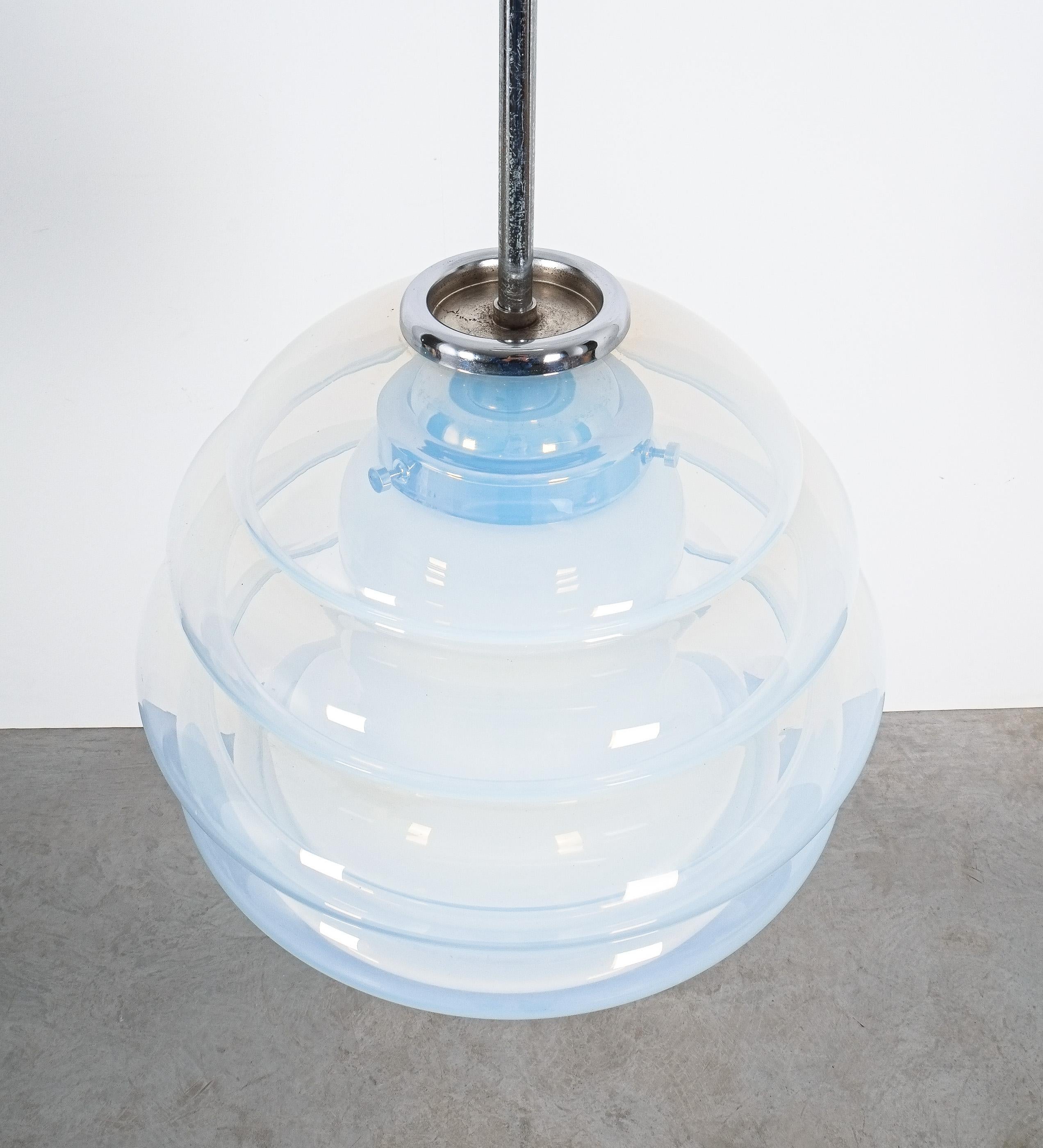 Mid-20th Century Carlo Nason Beehive Iridescent Glass Pendant Lamp, Italy, 1960