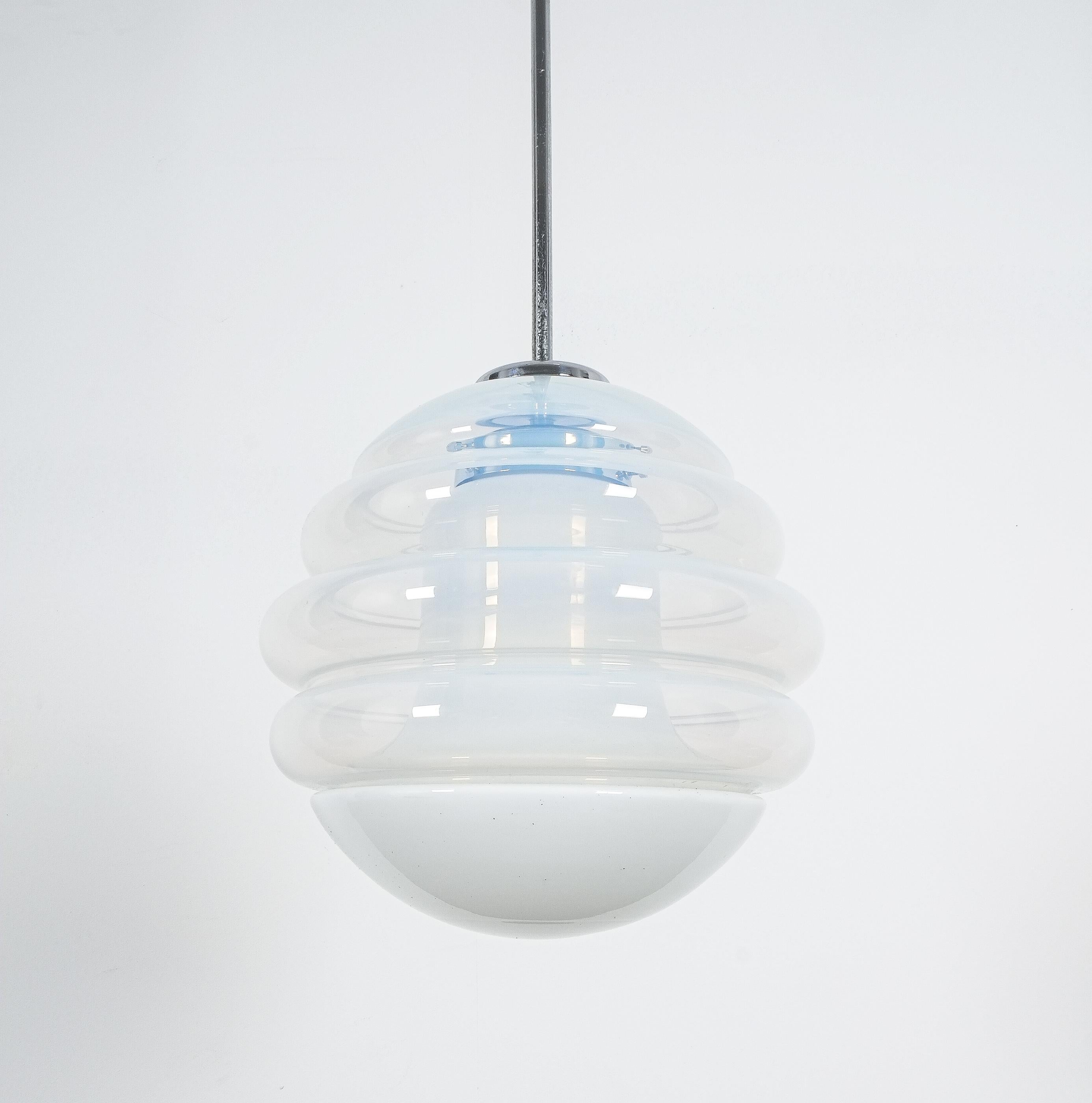 Carlo Nason Beehive Iridescent Glass Pendant Lamp, Italy, 1960 1