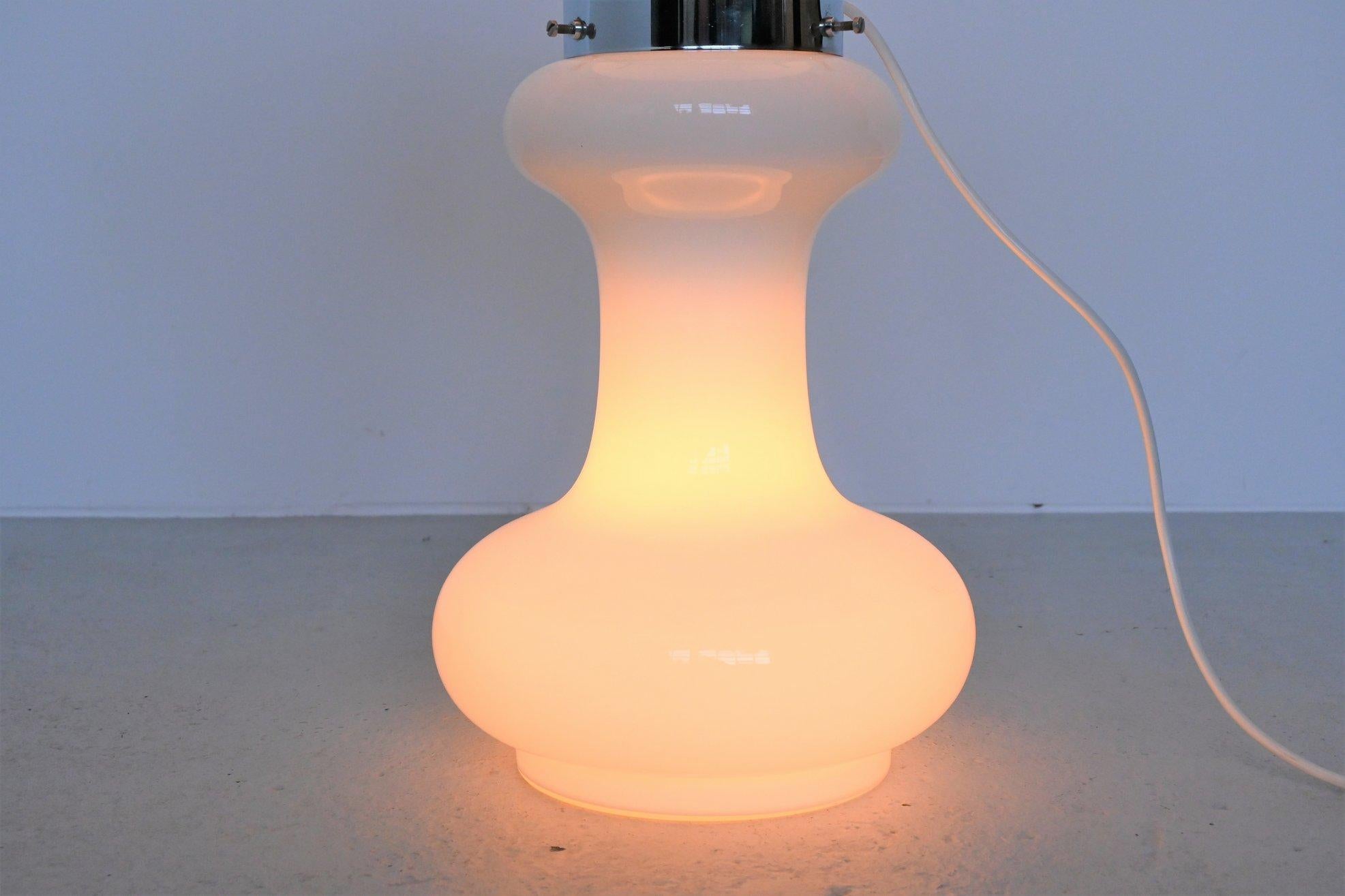 Italian Carlo Nason Birillo White Floor Lamp a.v. Mazzega, Italy, 1960