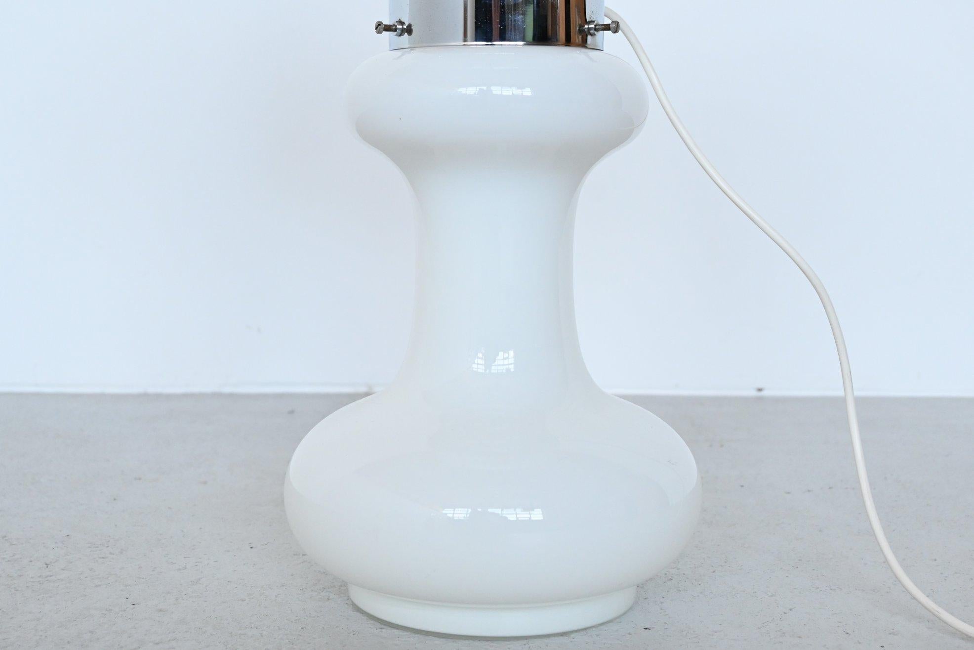 Metal Carlo Nason Birillo White Floor Lamp a.v. Mazzega, Italy, 1960