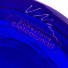 Carlo Nason Blue Murano Glass "Collection" Ashtray for Cleto Munari, Italy 1980s