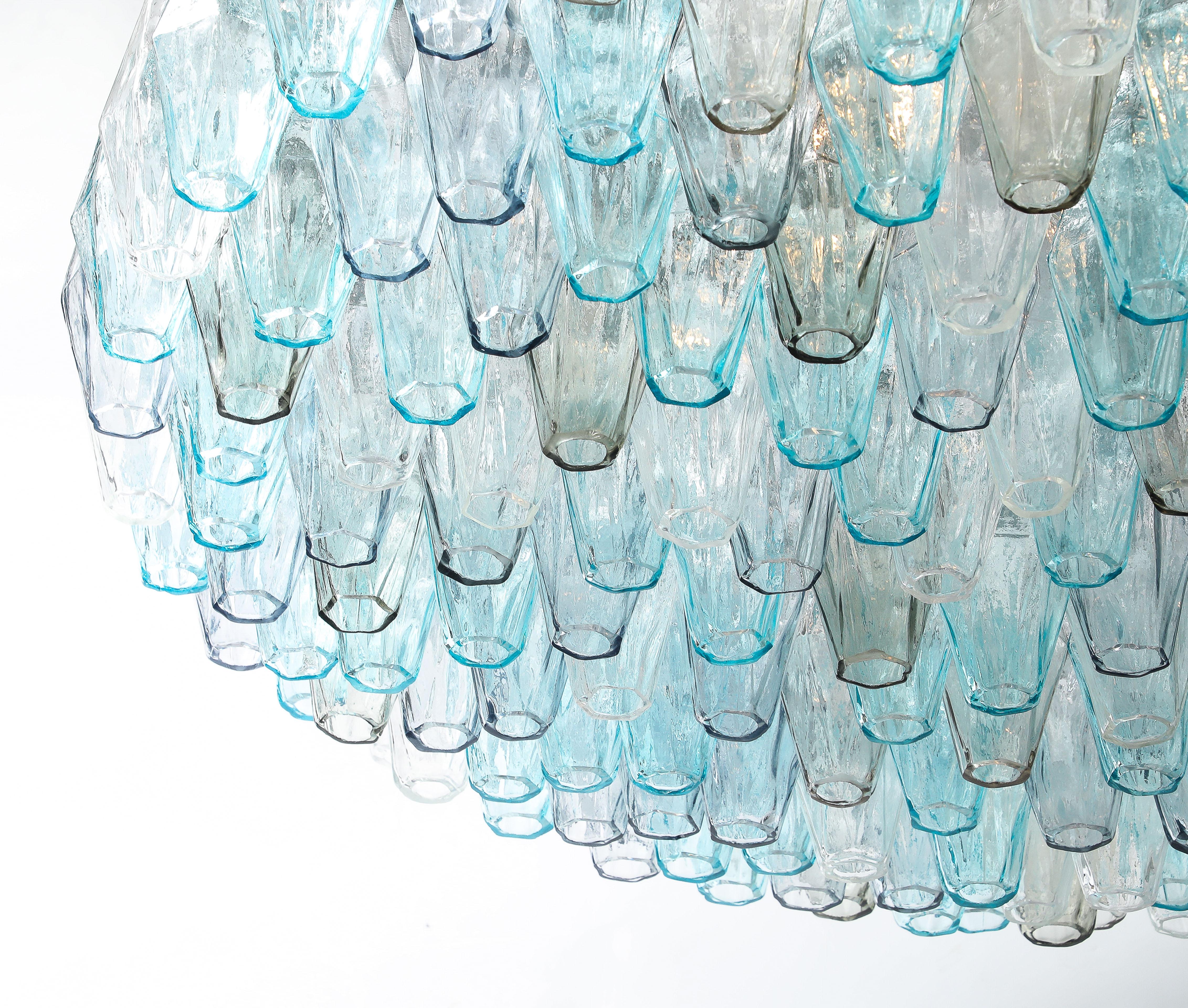 Carlo Nason Blue Topaz Polyhedral Chandelier For Sale 3