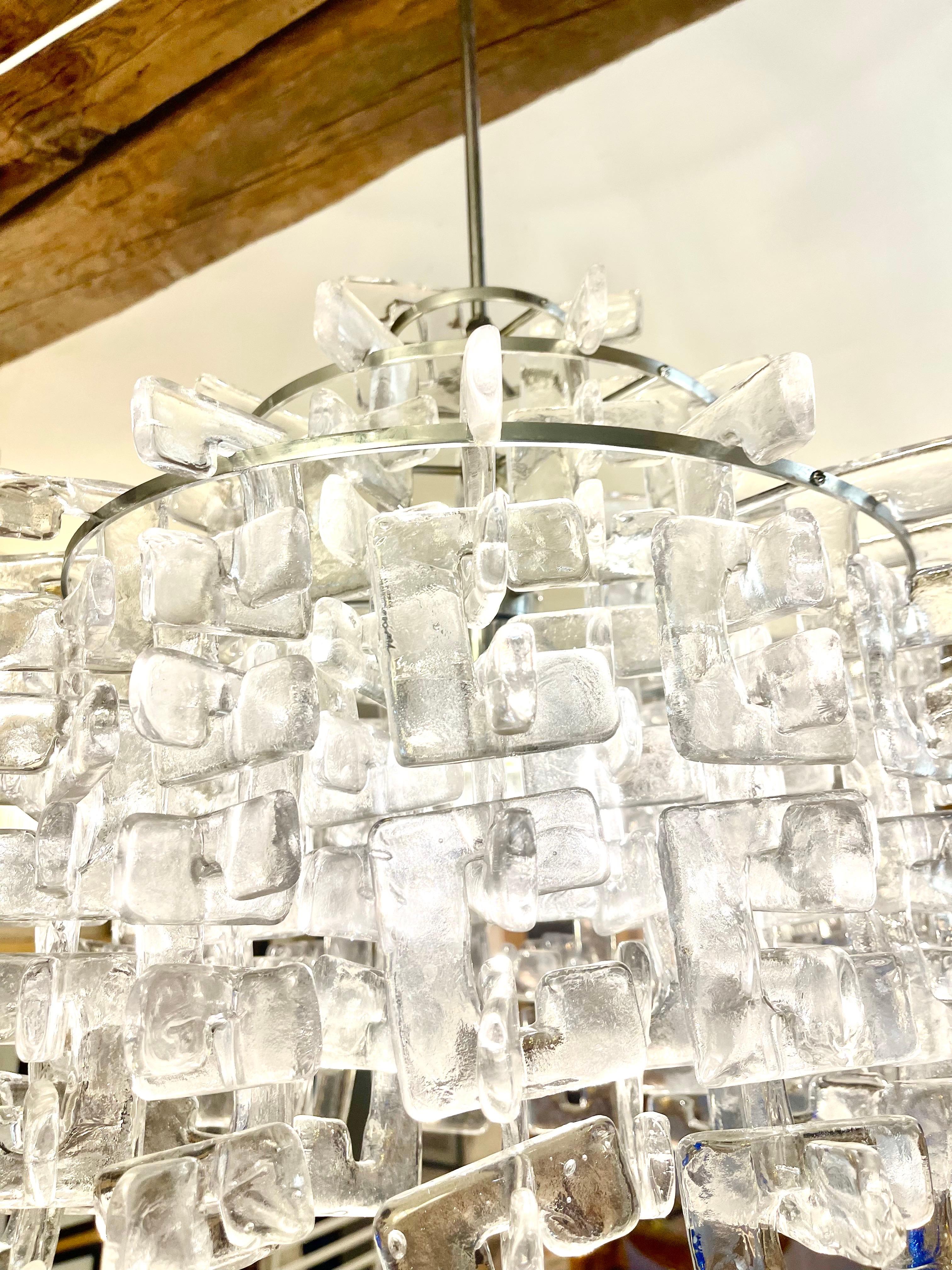 Italiano Carlo Nason by Mazzega lampadario in vetro Mazzega , Italia anni '70 in vendita