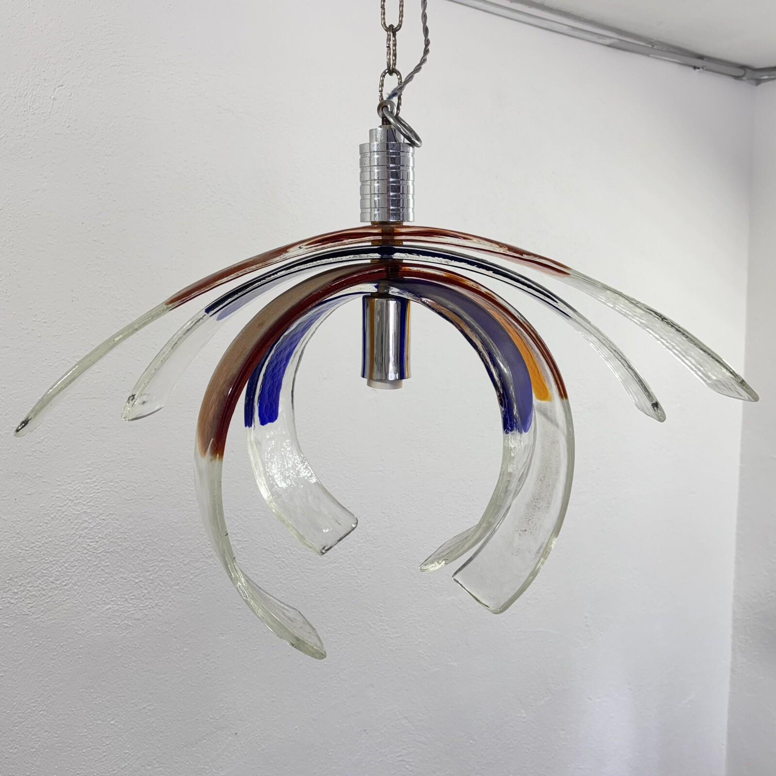 Carlo Nason Carciofo Mazzega Lampadario Vetro Murano Design Modernariato 1970’s en venta 7
