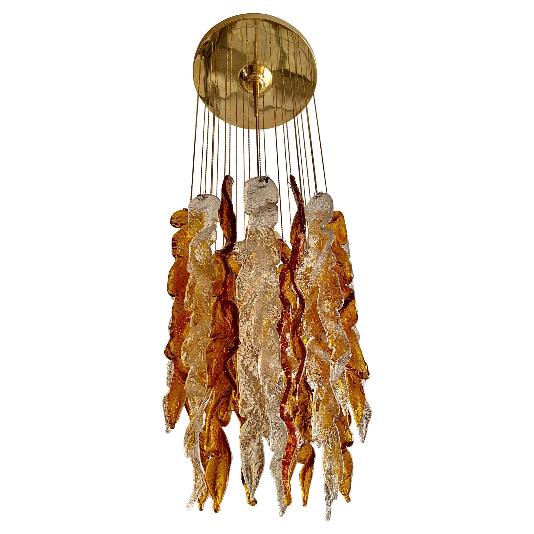 Carlo Nason Colgante Cascada Cristal Murano Bicolor