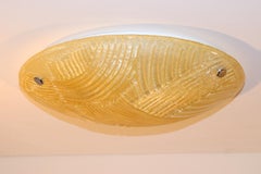 Carlo Nason Ceiling Light in Murano Hand Cast Amber "Rugiada" Effect Glass