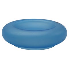 Carlo Nason, centre de table en verre de Murano bleu clair, Italie, années 1980