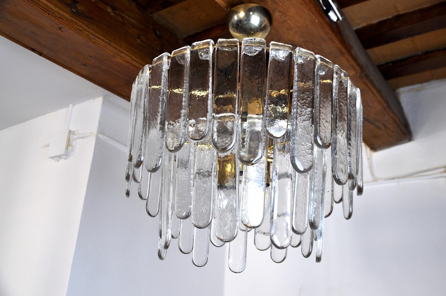 Late 20th Century Carlo Nason Chandelier, Italian Murano Glass, 1970