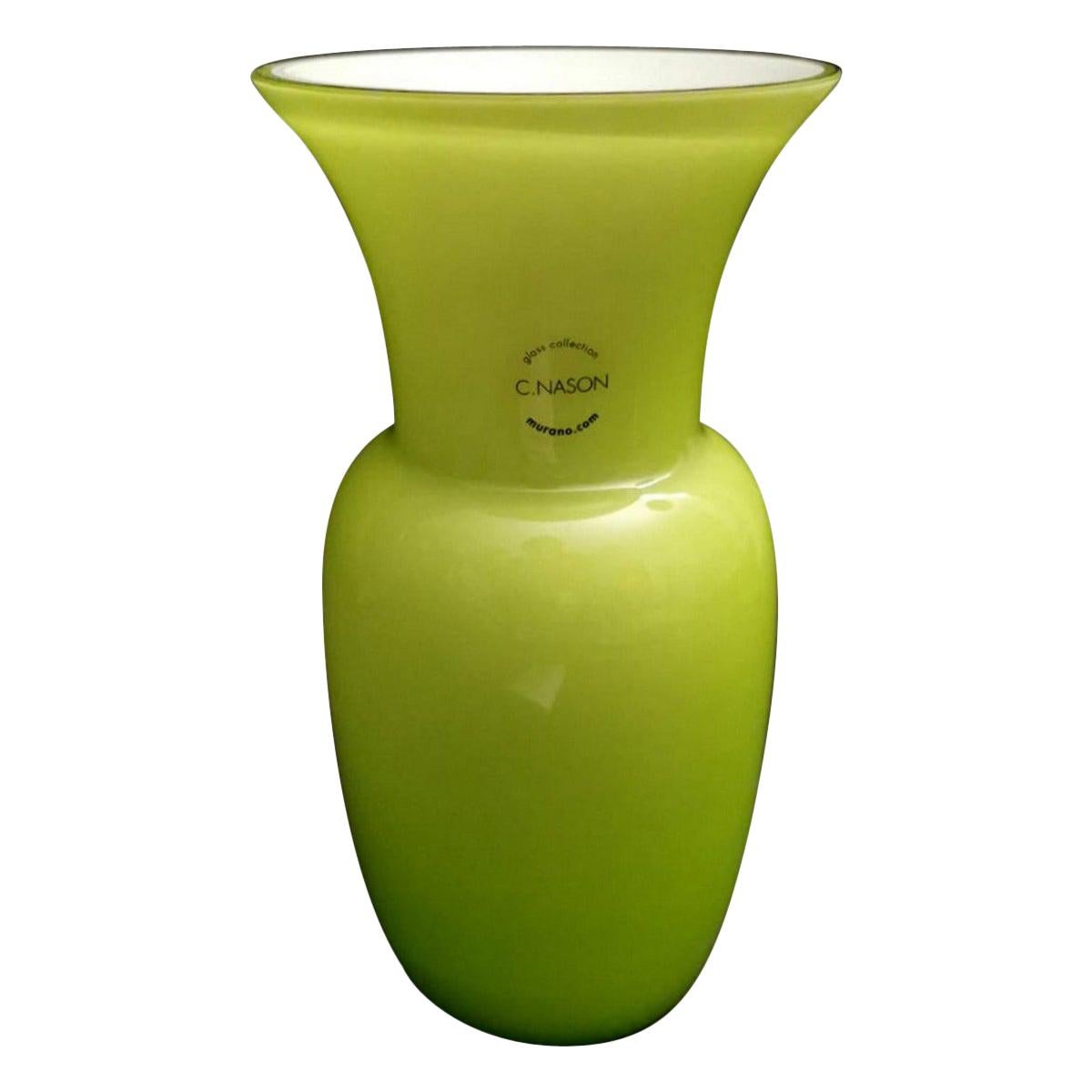 Carlo Nason Design Vase Blown and Jacketed Murano Glass