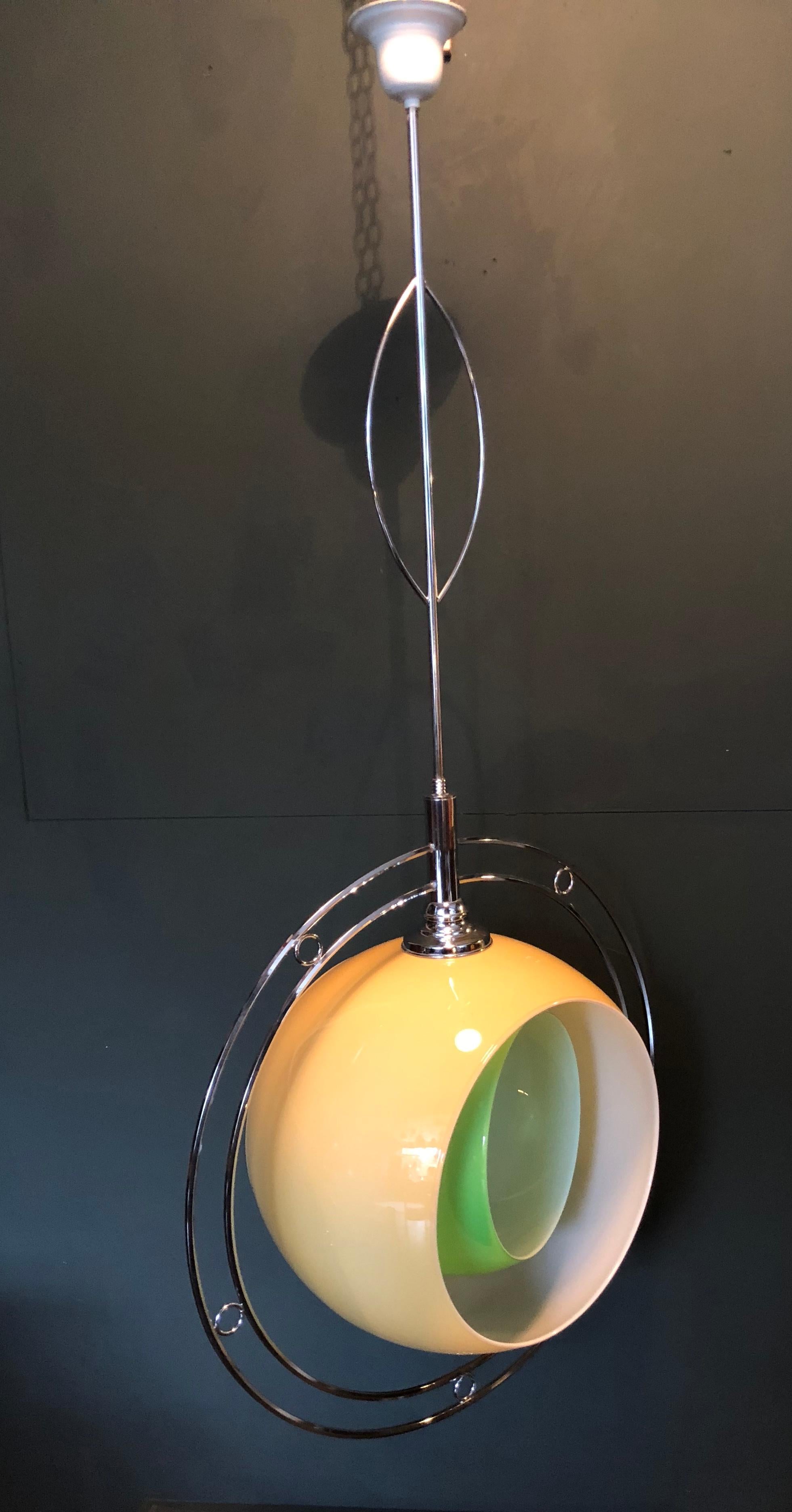 Carlo Nason, Eclisse, Huge Pendant Light, Mazzega Murano 3